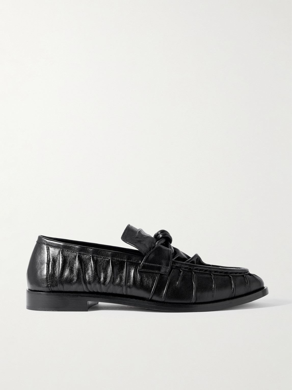 Bottega Veneta Bottega Veneta - Astaire Knotted Crinkled Leather Loafers - Men - Black - EU 41 aus 100% Leather in Black