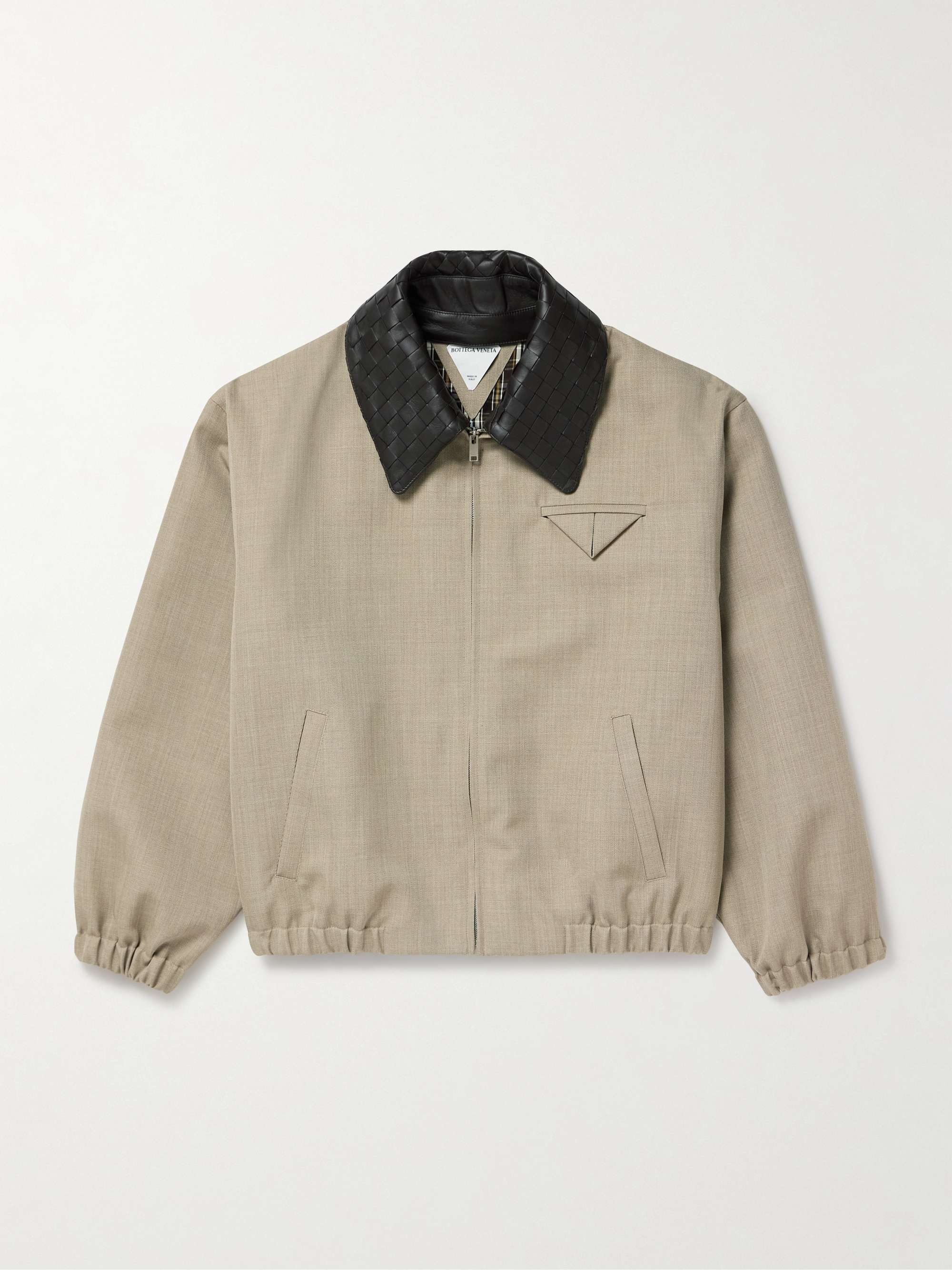BOTTEGA VENETA Intrecciato Leather-Trimmed Wool-Twill