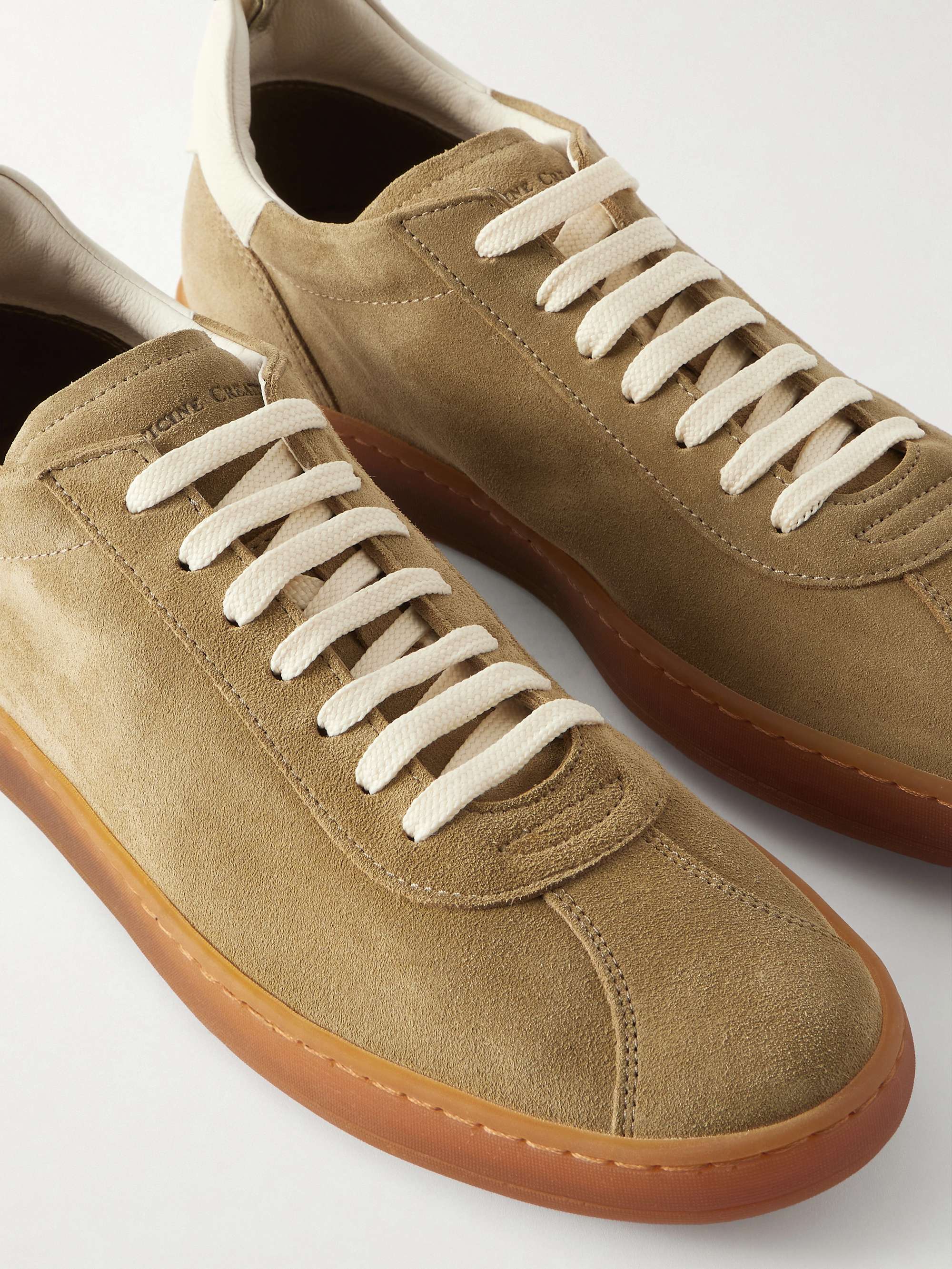 OFFICINE CREATIVE Ginnasio 001 Leather-Trimmed Suede Sneakers for