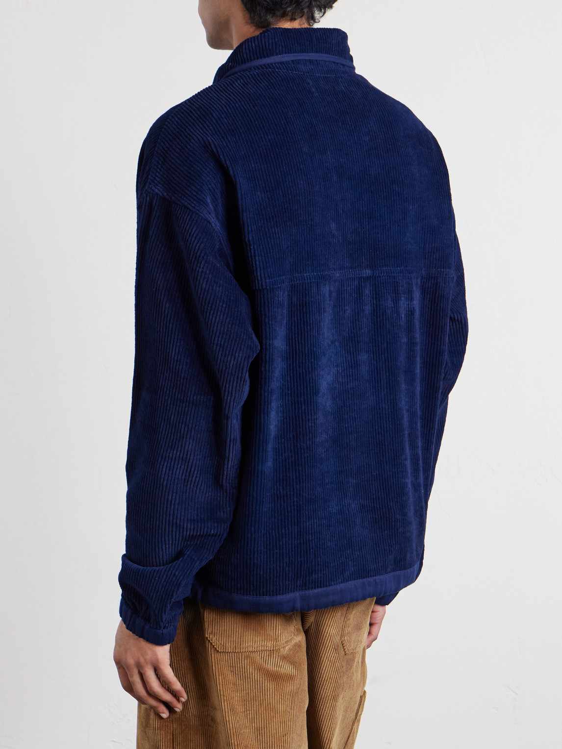  Story Mfg. - Polite Oversized Embroidered Appliquéd Organic Cotton-corduroy Sweatshirt - Men - Blue - Xs 