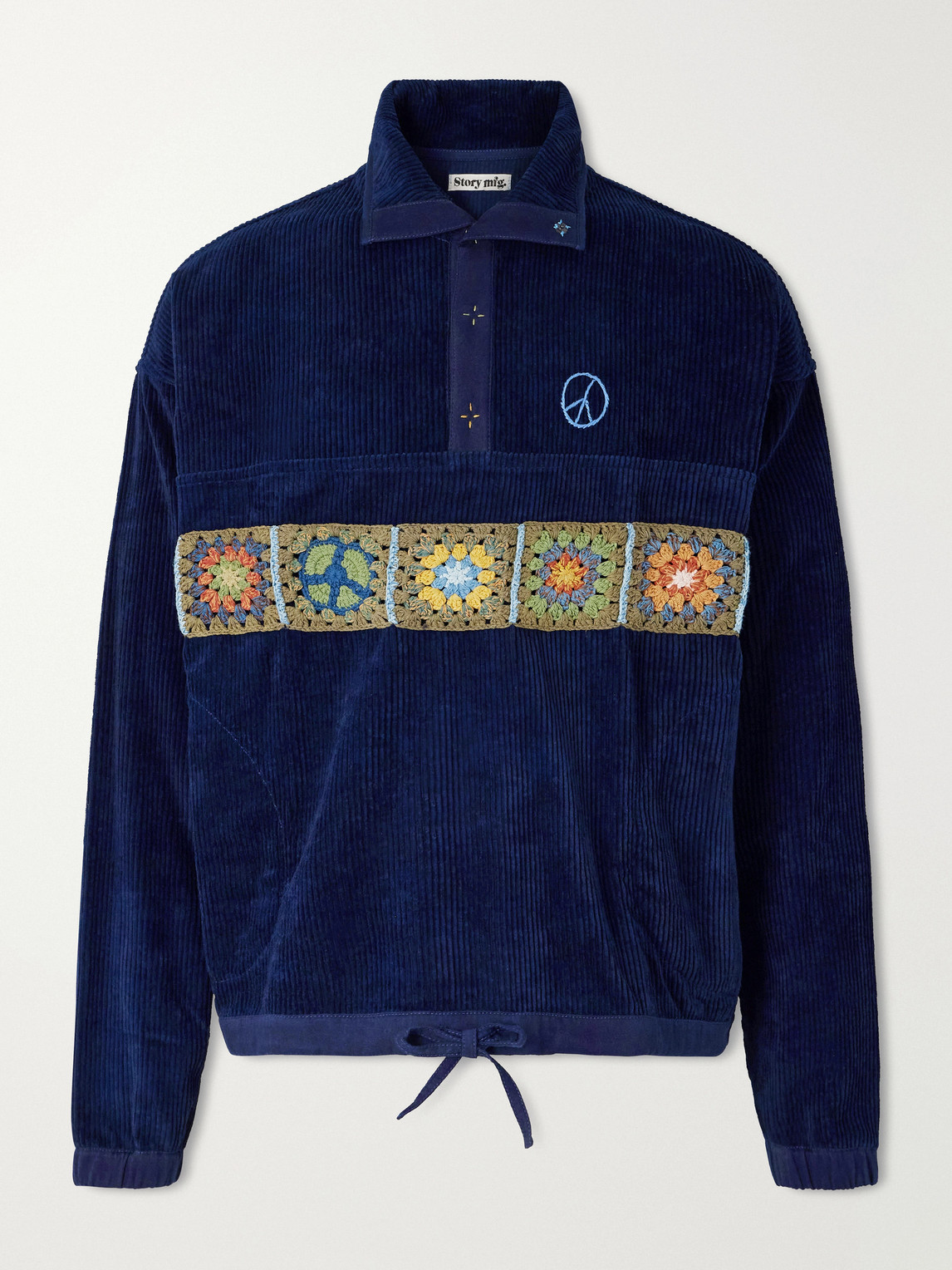 Story Mfg. Polite Oversized Embroidered Appliquéd Organic Cotton-Corduroy weatshirt - Men