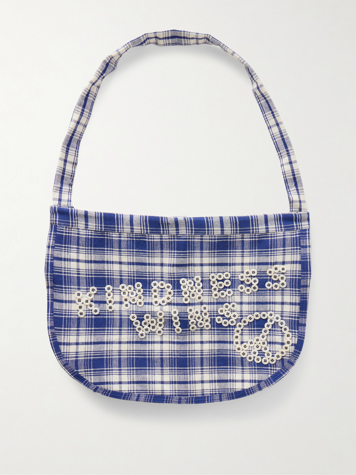 Story Mfg. Big Shop Embellished Checked Cotton Tote - Men