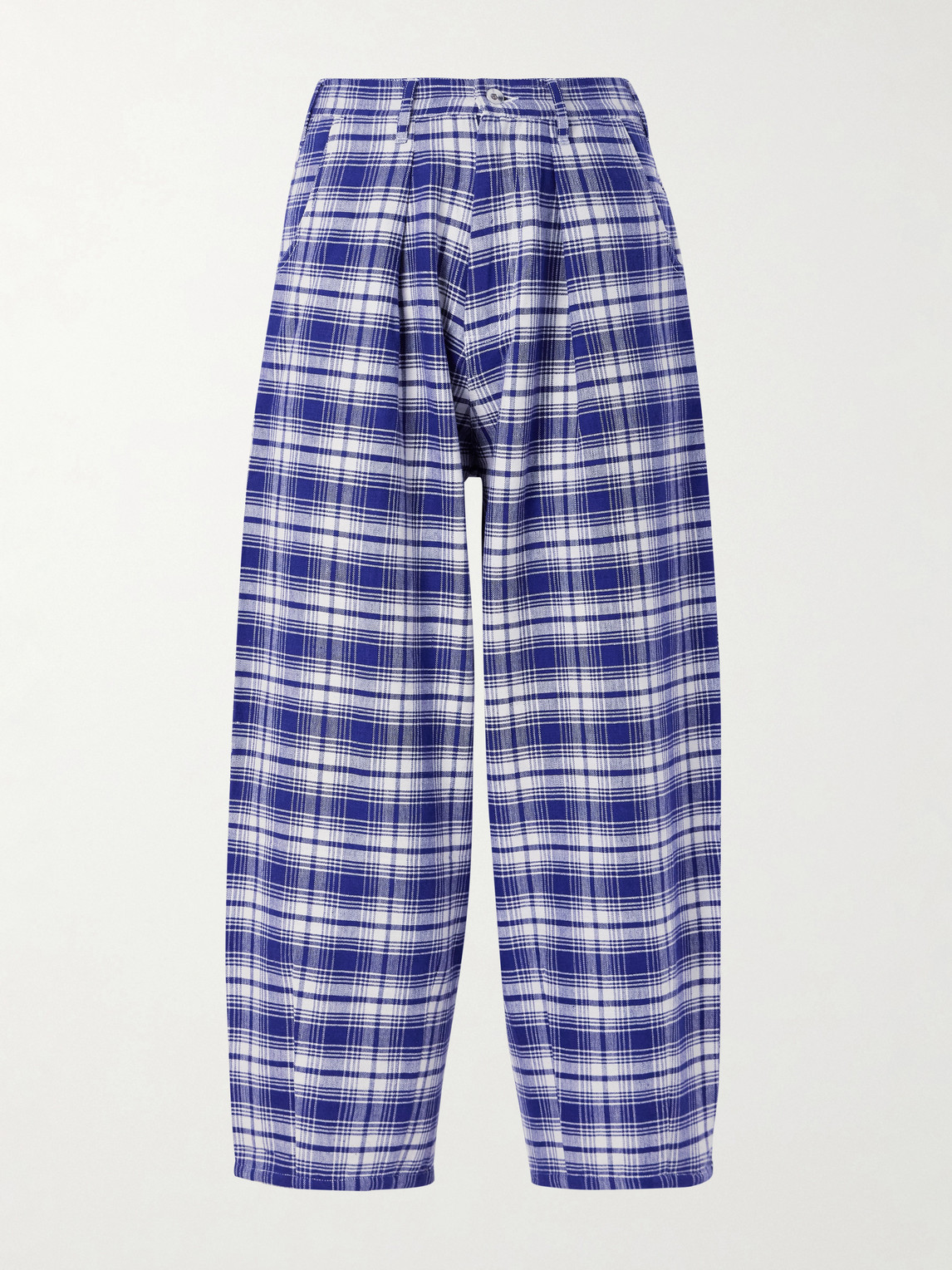 Story Mfg. ush Wide-eg Checked Organic Cotton Trousers - Men