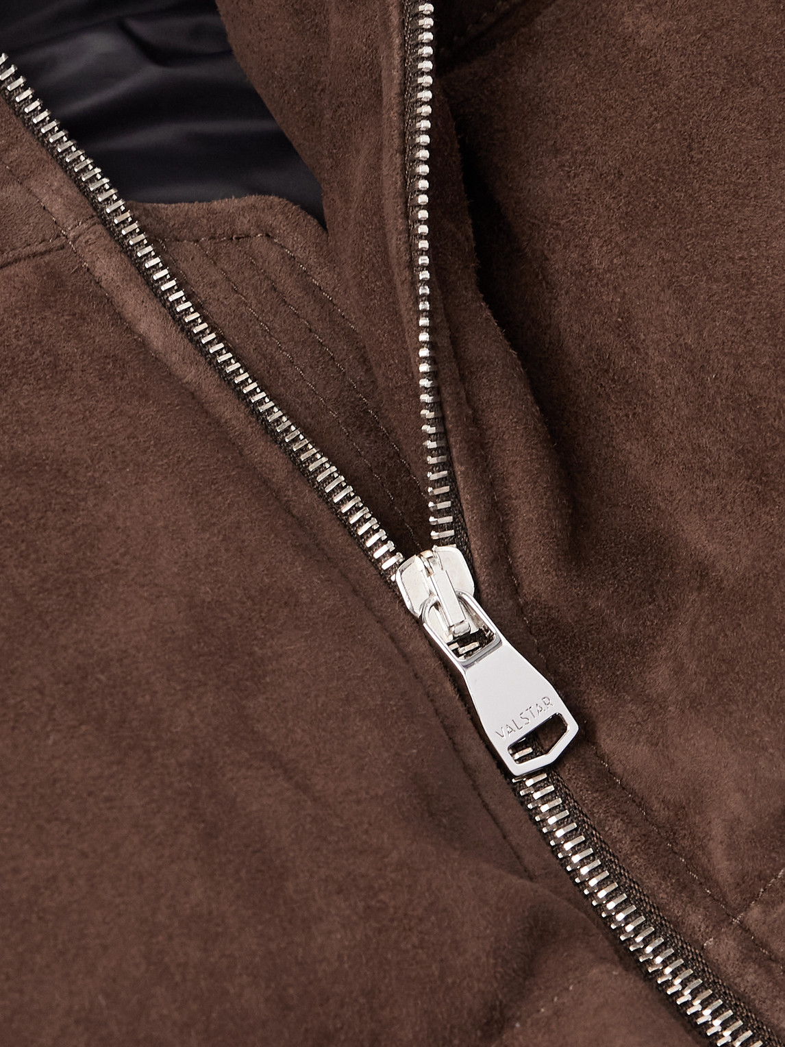 Valstar Locke Wool-trimmed Quilted Suede Down Gilet In Brown