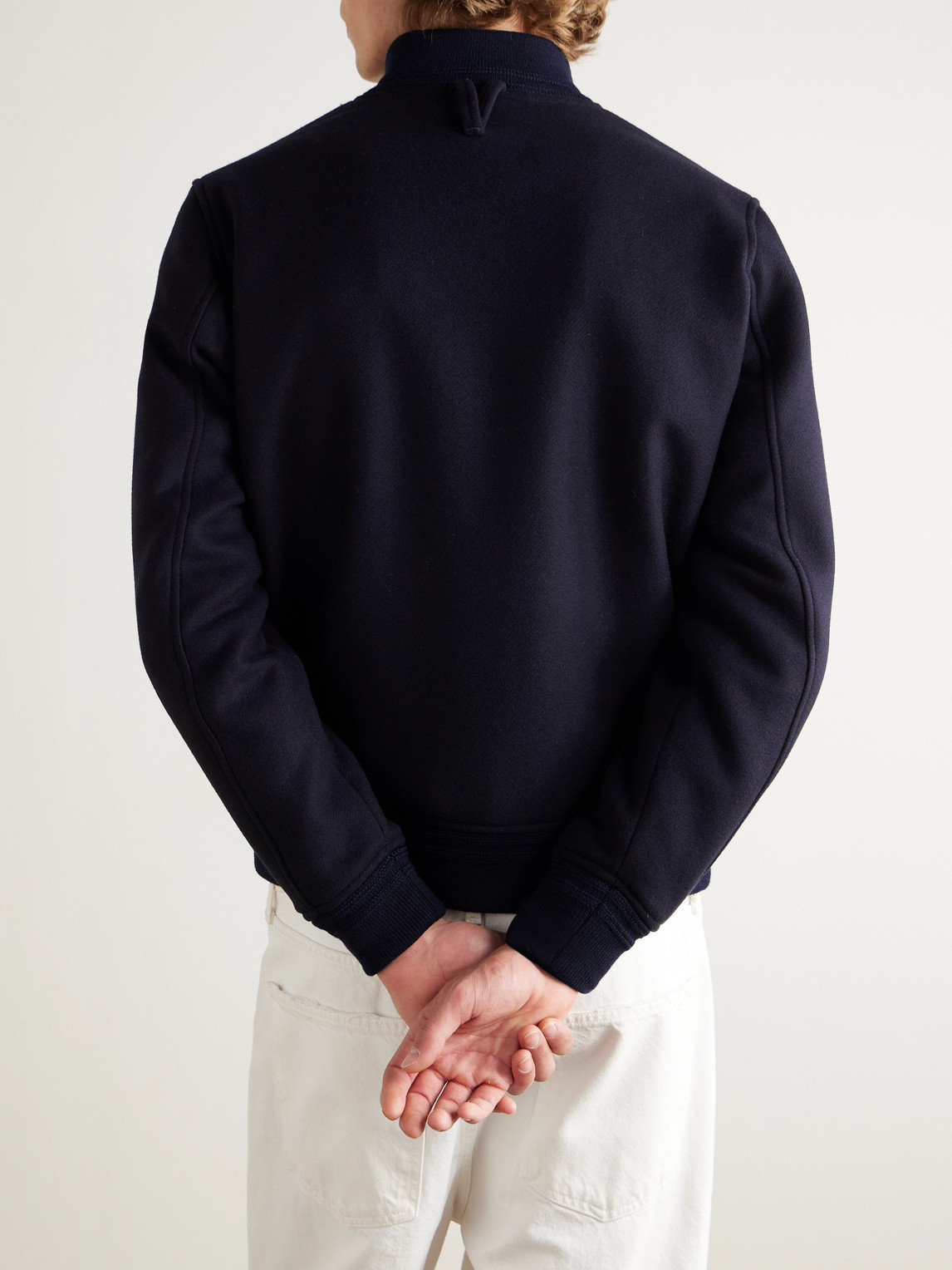 Valstar Virgin Wool Bomber Jacket In Blue