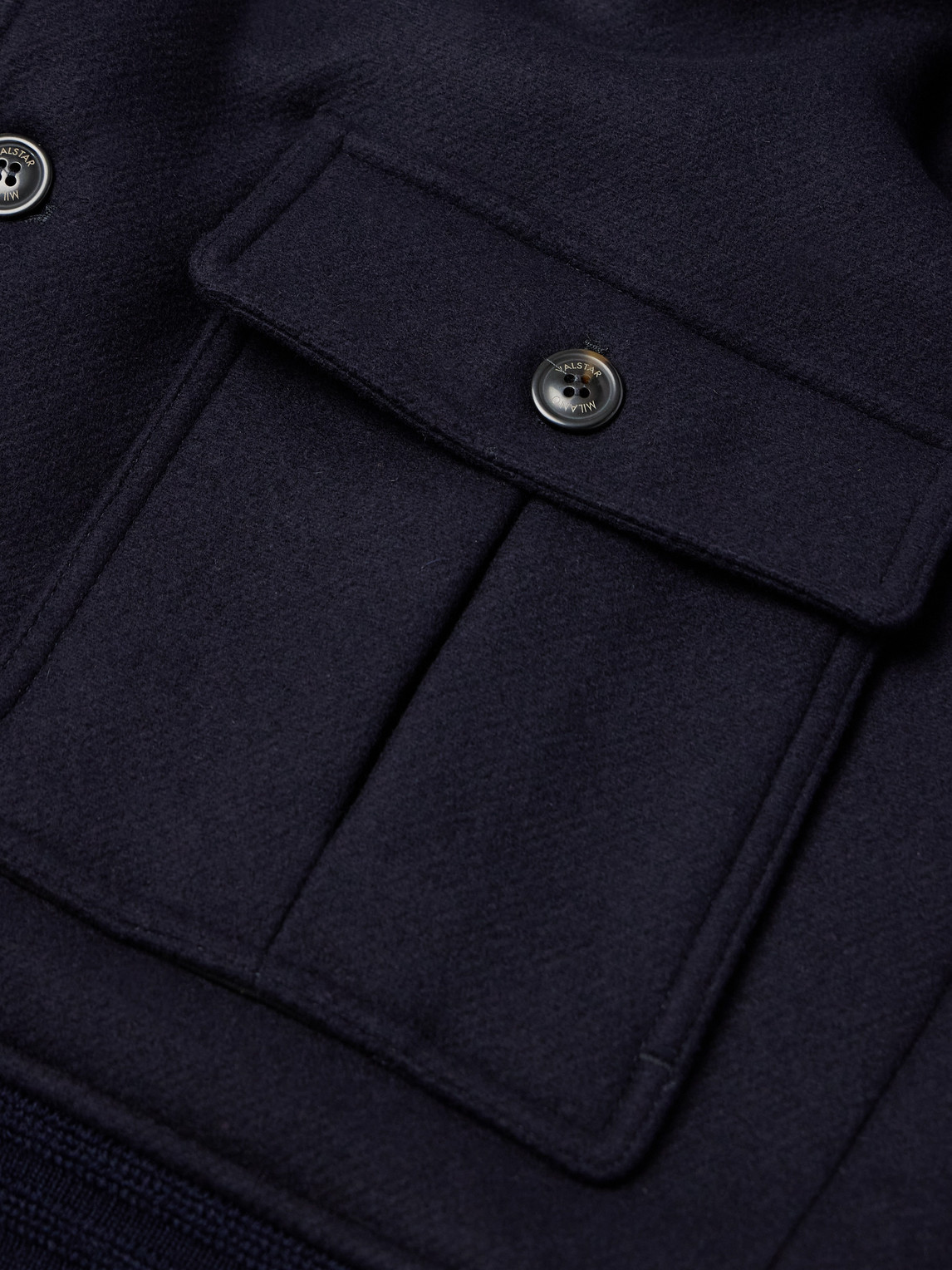 Valstar Virgin Wool Bomber Jacket In Blue