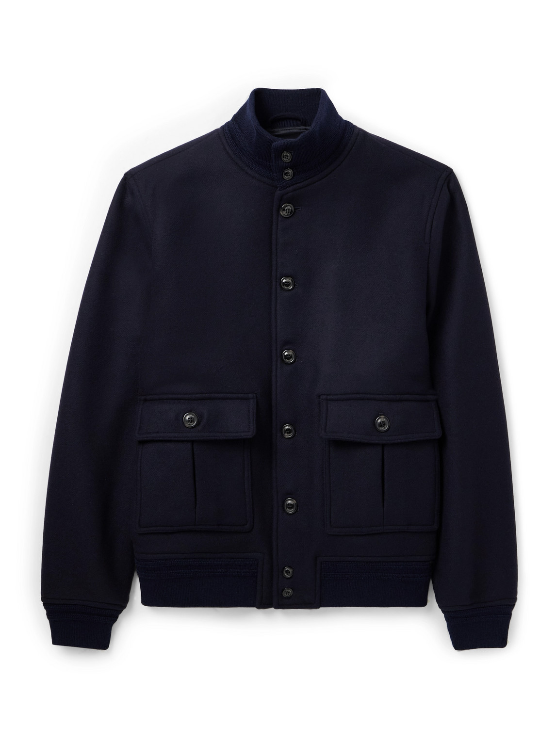 Valstar Virgin Wool Bomber Jacket In Blue