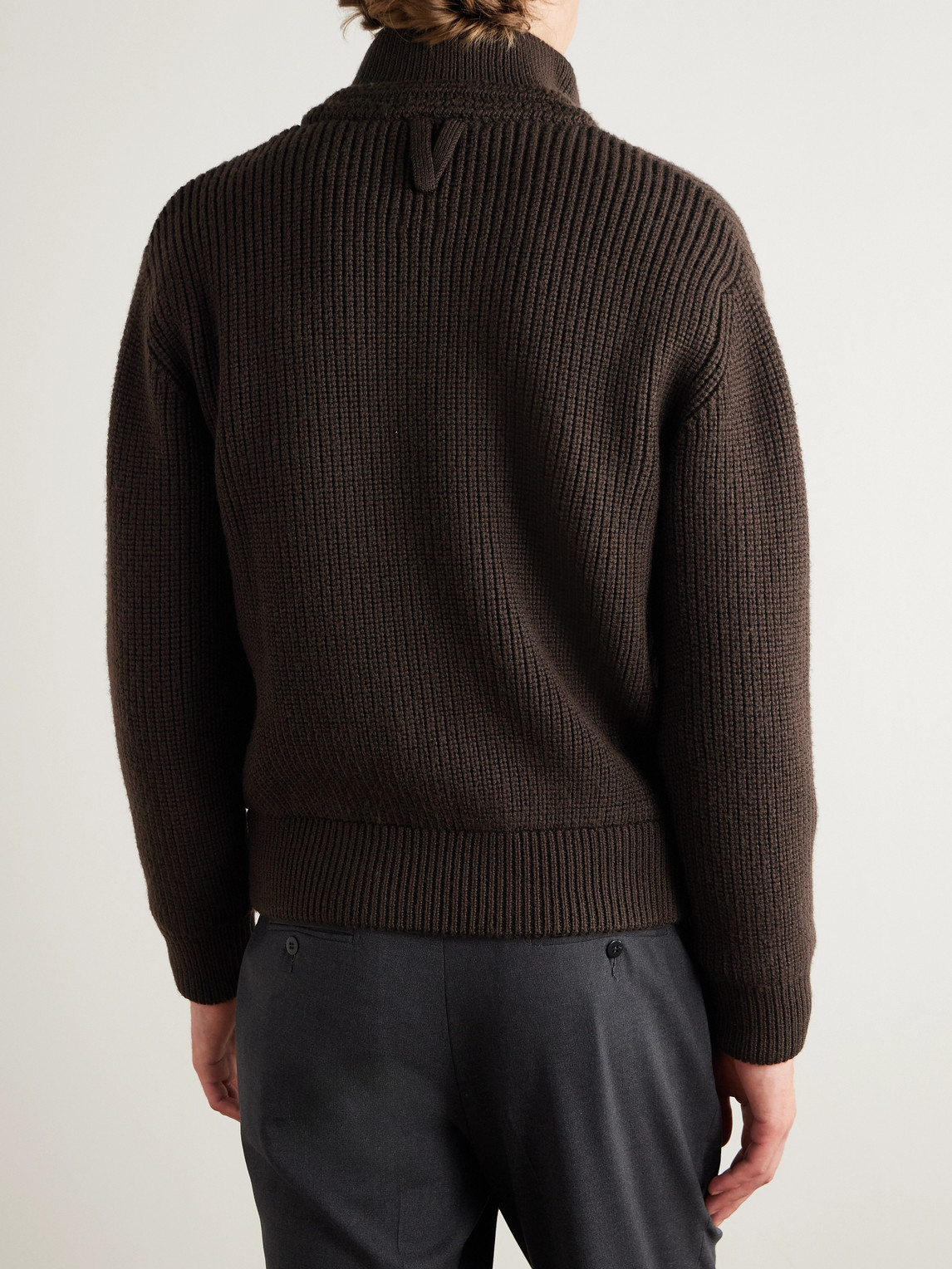  Valstar - Camionaire Ribbed Wool Zip-up Sweater - Men - Brown - It 46 