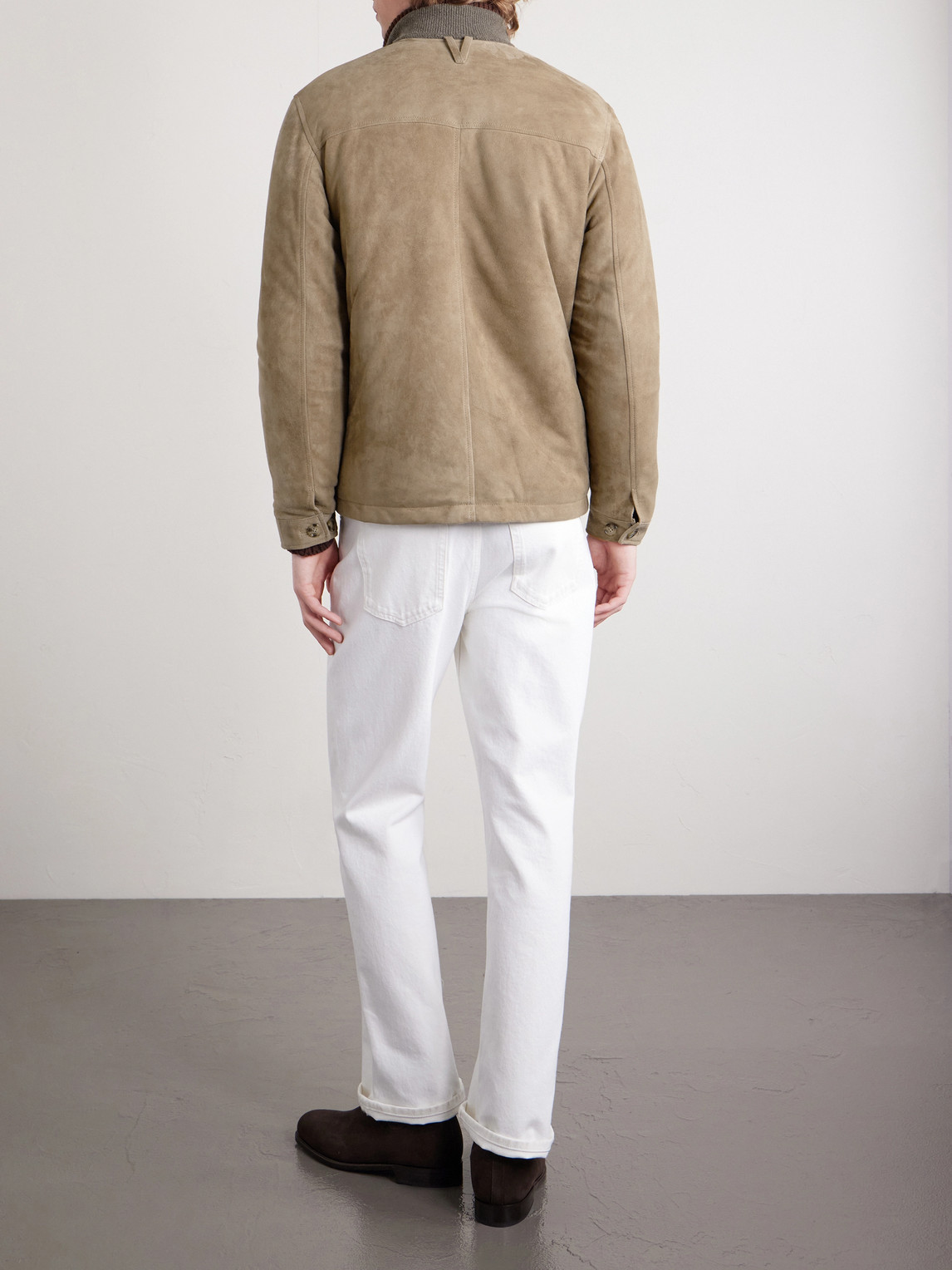  Valstar - Brera Padded Suede Field Jacket - Men - Brown - It 44 