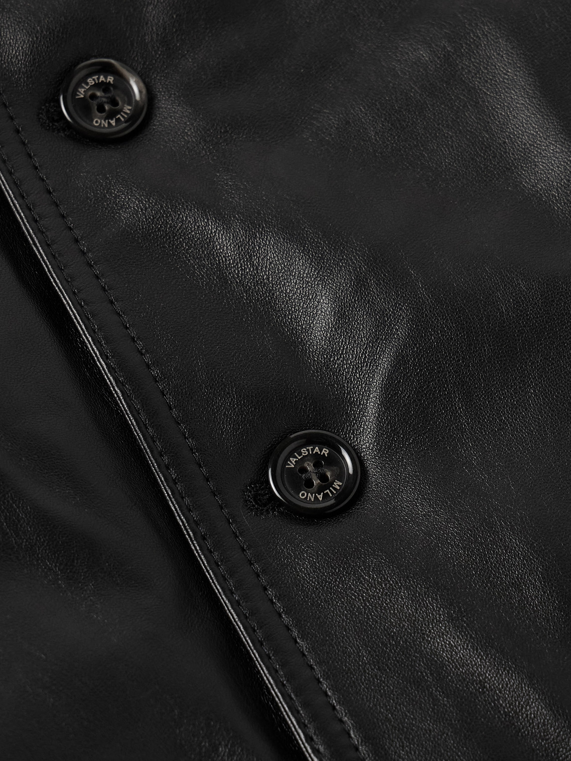 Valstar Ino Leather Down Jacket In Black