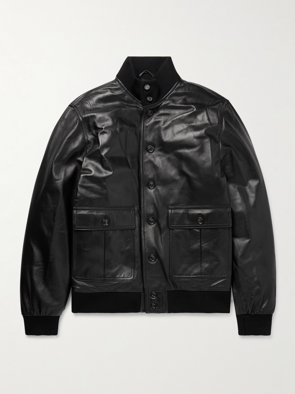 Valstar Ino Leather Down Jacket In Black
