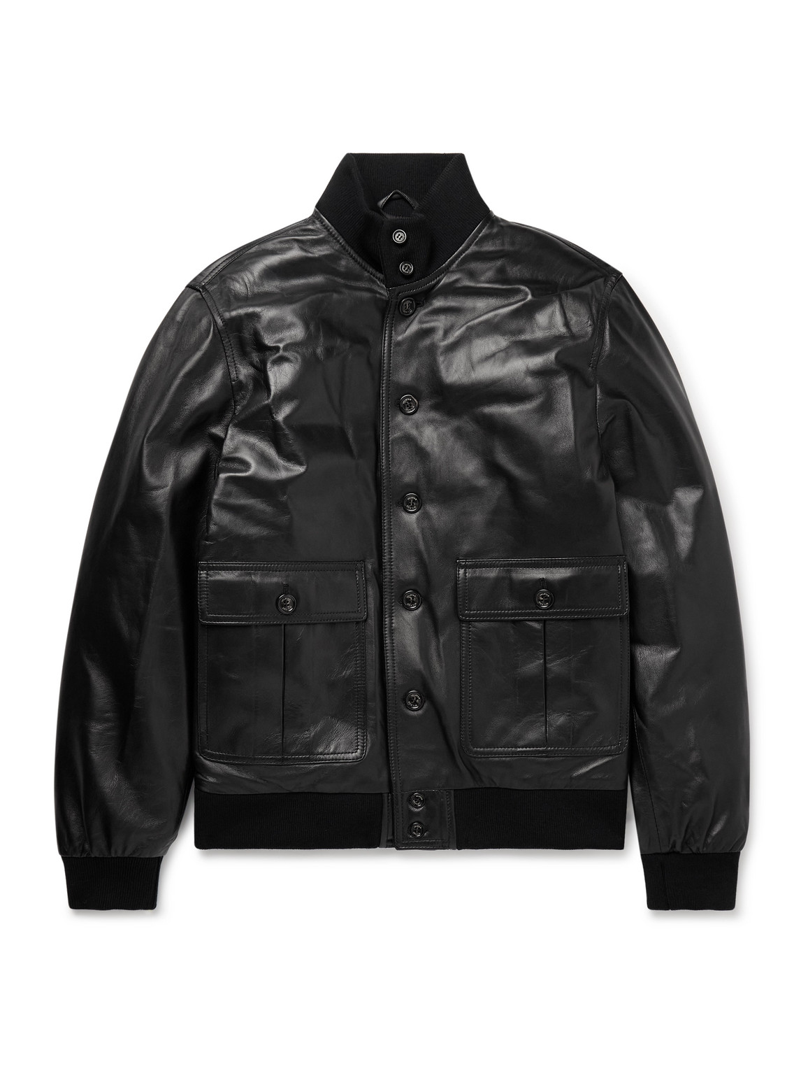 Valstar Ino Leather Down Jacket In Black