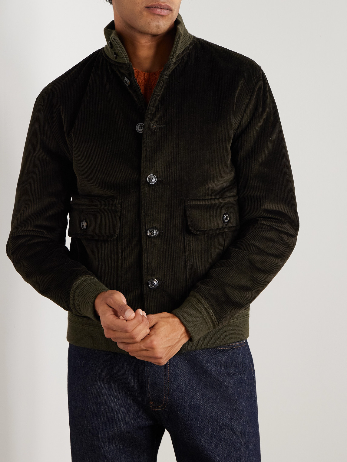 Valstar Ino Cotton-blend Corduroy Padded Jacket In Burgundy
