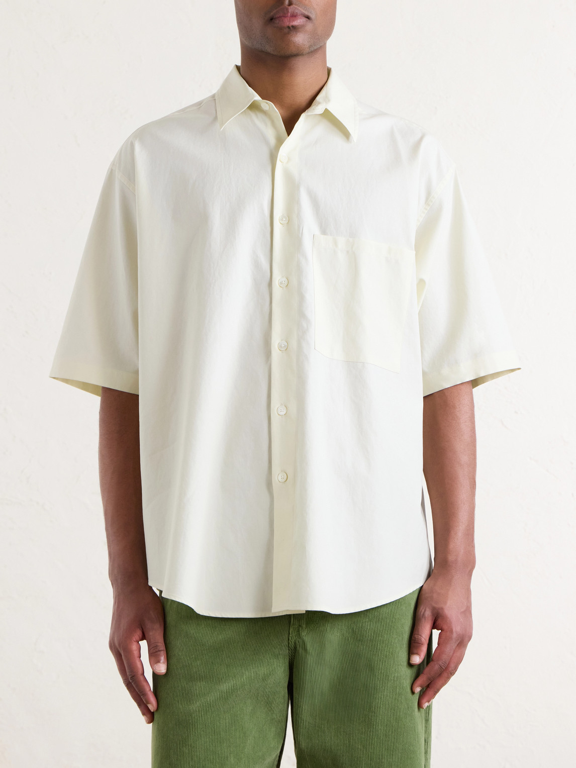  Auralee - Cotton-poplin Shirt - Men - Yellow - 3 