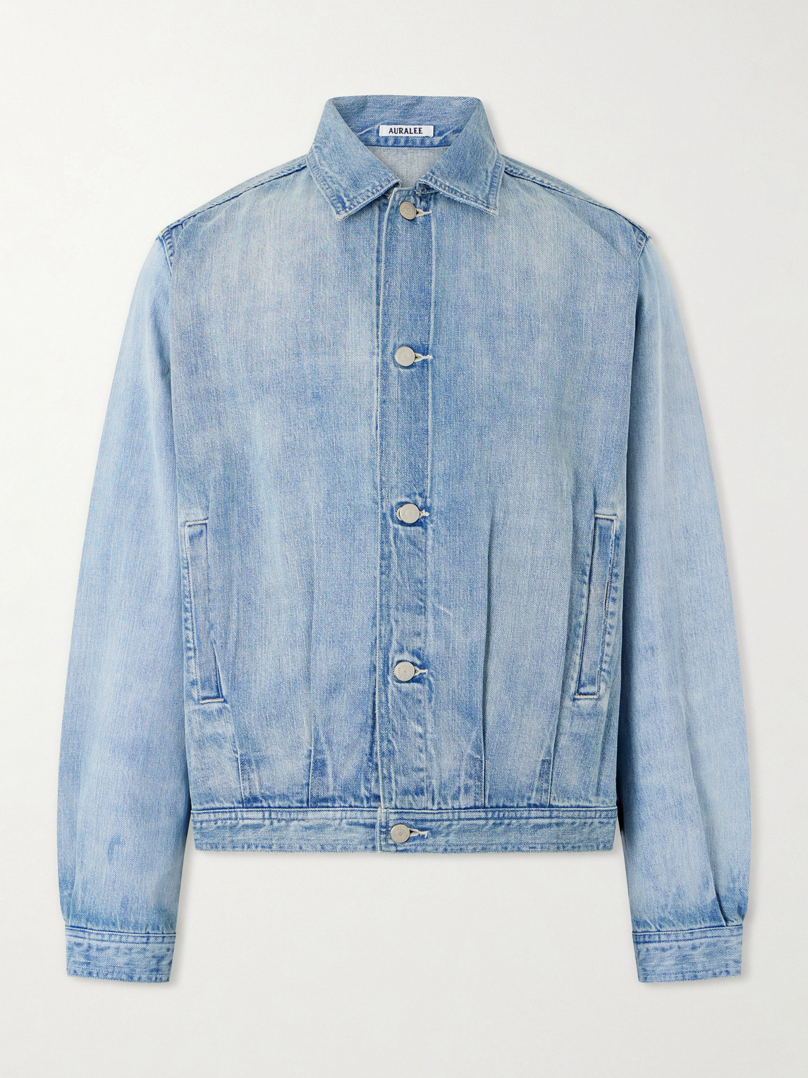 Auralee Faded Denim Jacket In Blue