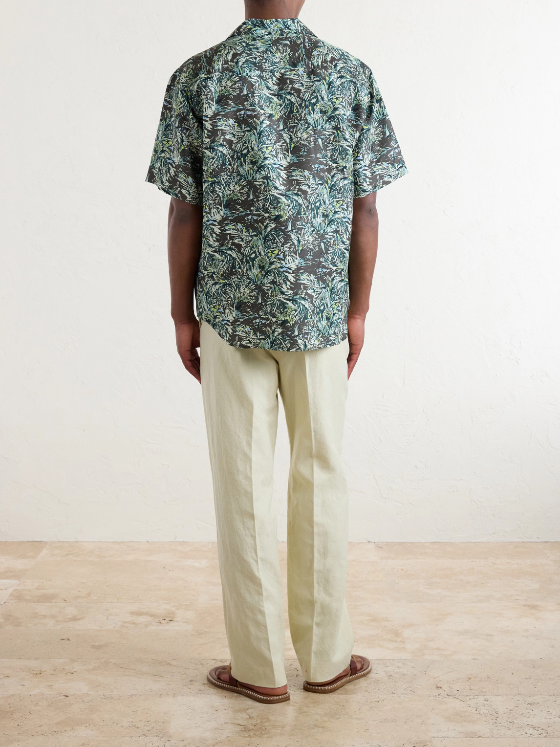  Auralee - Printed Silk Satin Shirt - Men - Green - 3 