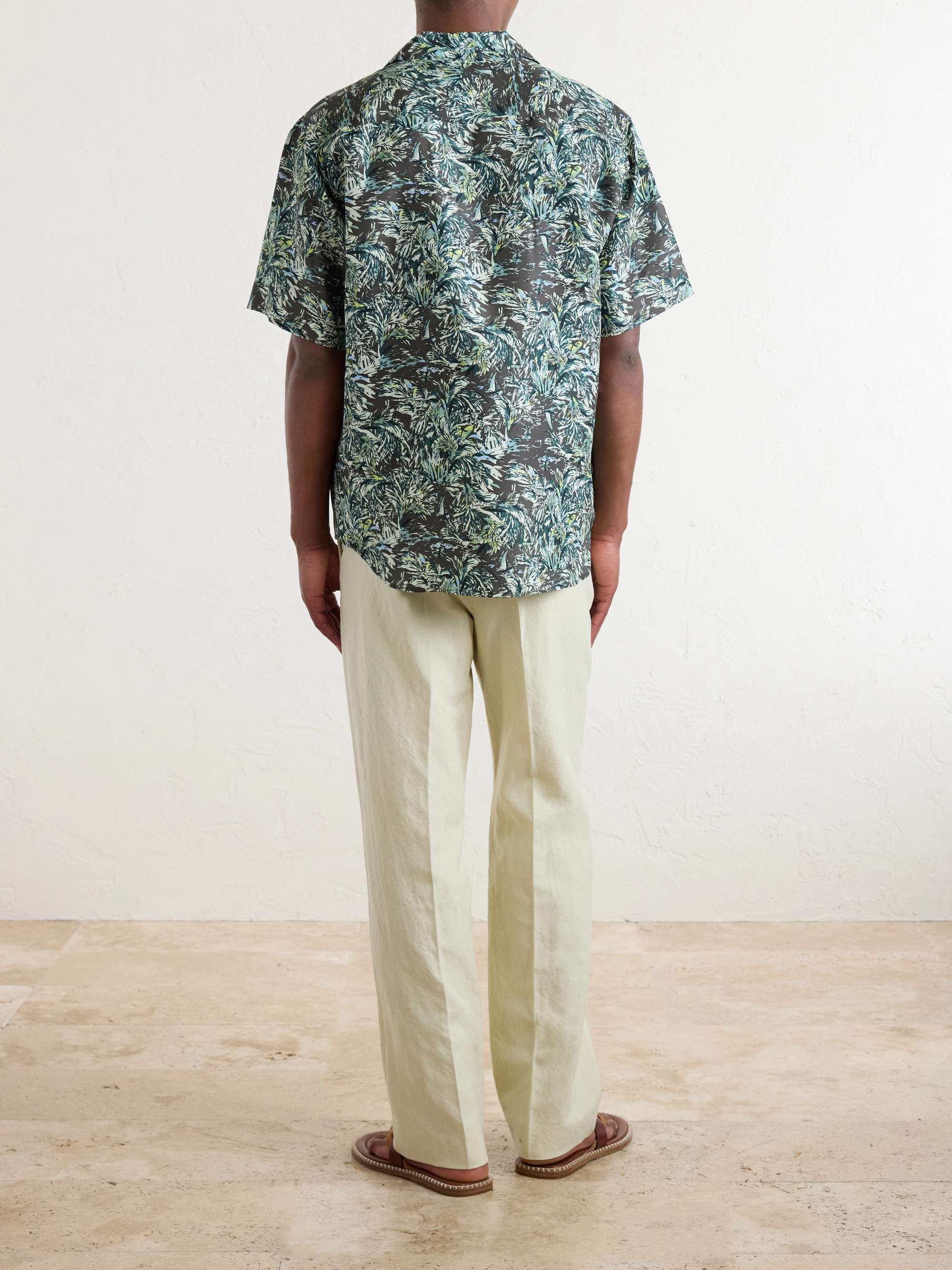 AURALEE Printed Silk Satin Shirt for Men | MR PORTER