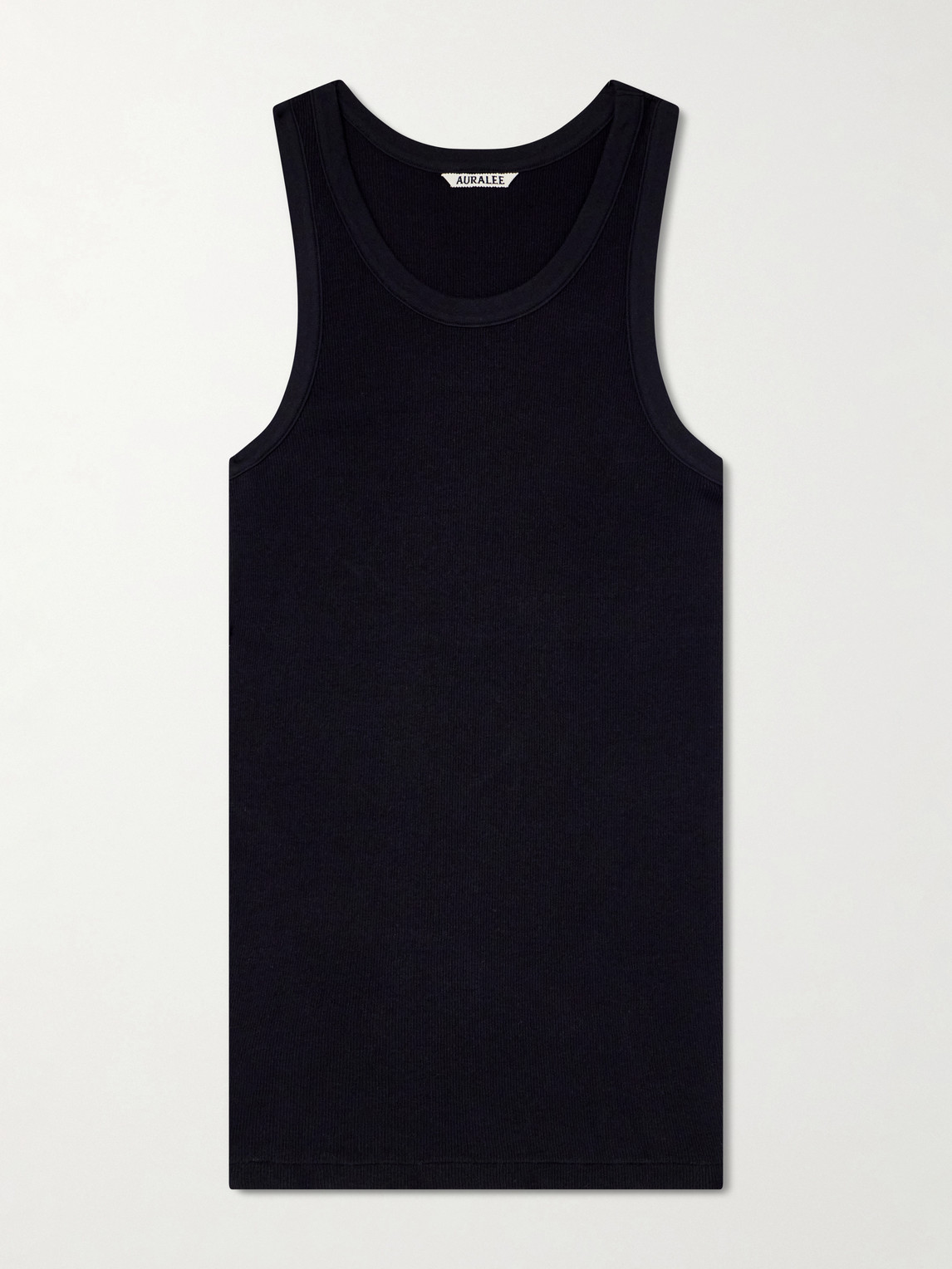 Auralee Ribbed Organic Cotton-jersey Tank Top In Black