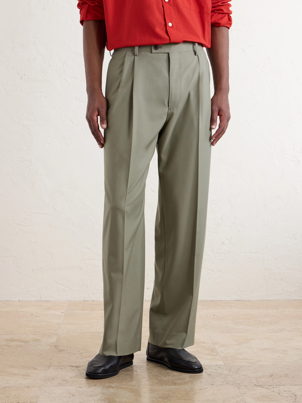  Auralee - Ultra Fine Tropical Wool Trousers - Men - Green - 3 