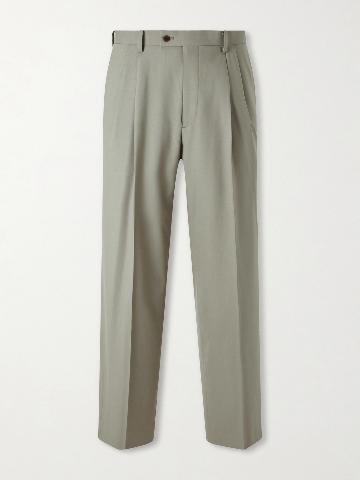 Auralee Ultra Fine Tropical Wool Trousers In Green