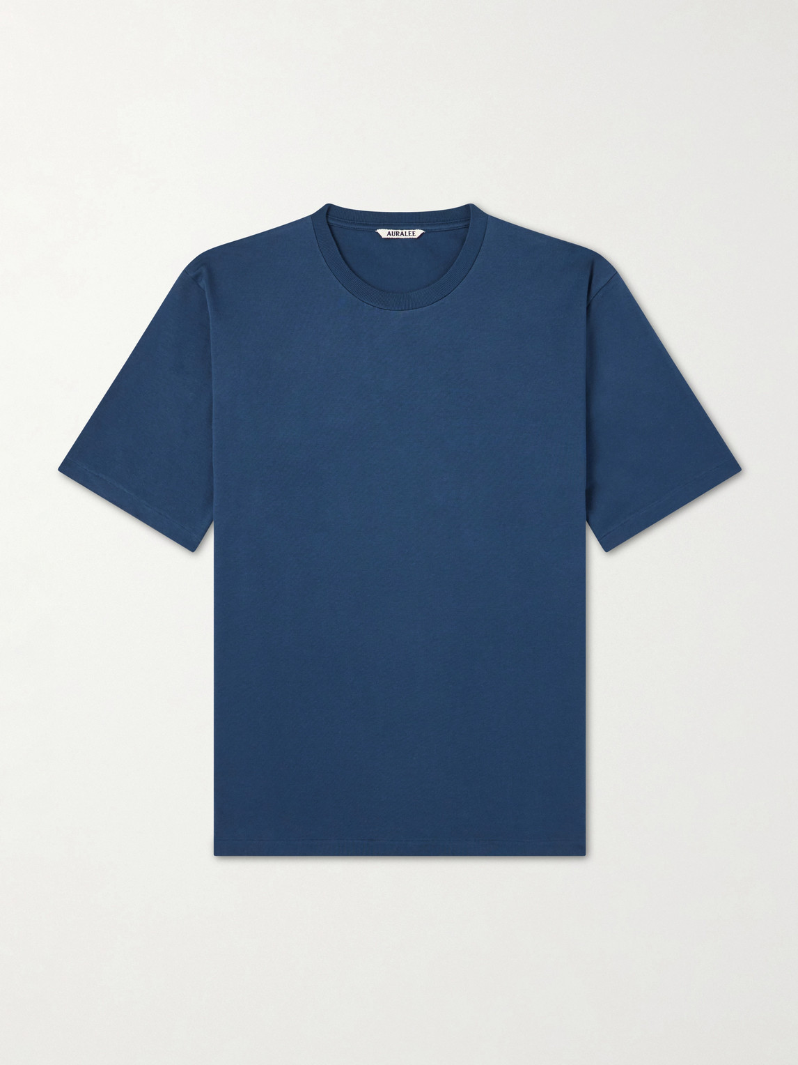Auralee Luster Cotton-jersey T-shirt In Blue