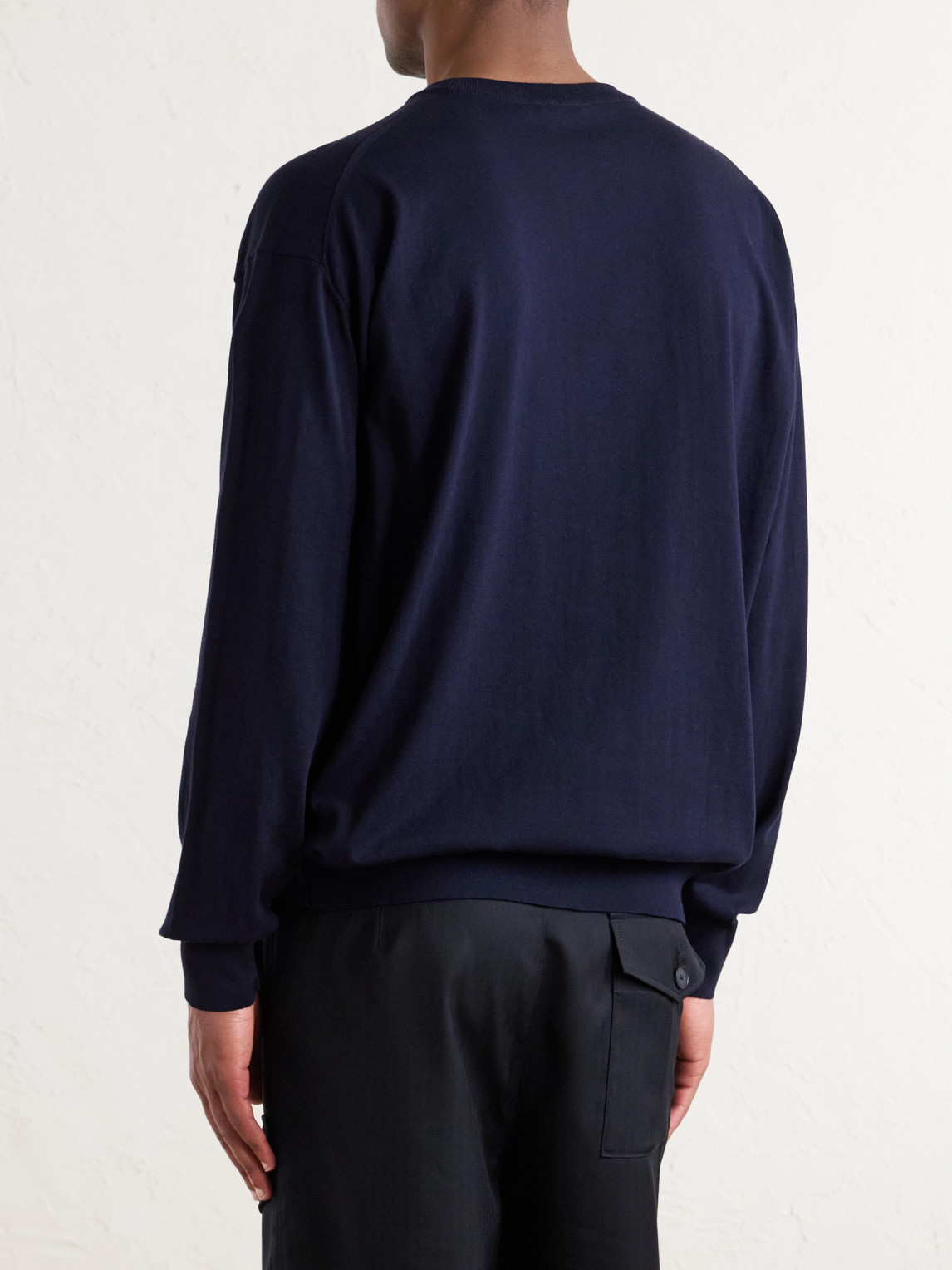 Auralee Luster Knitted T-shirt In Blue