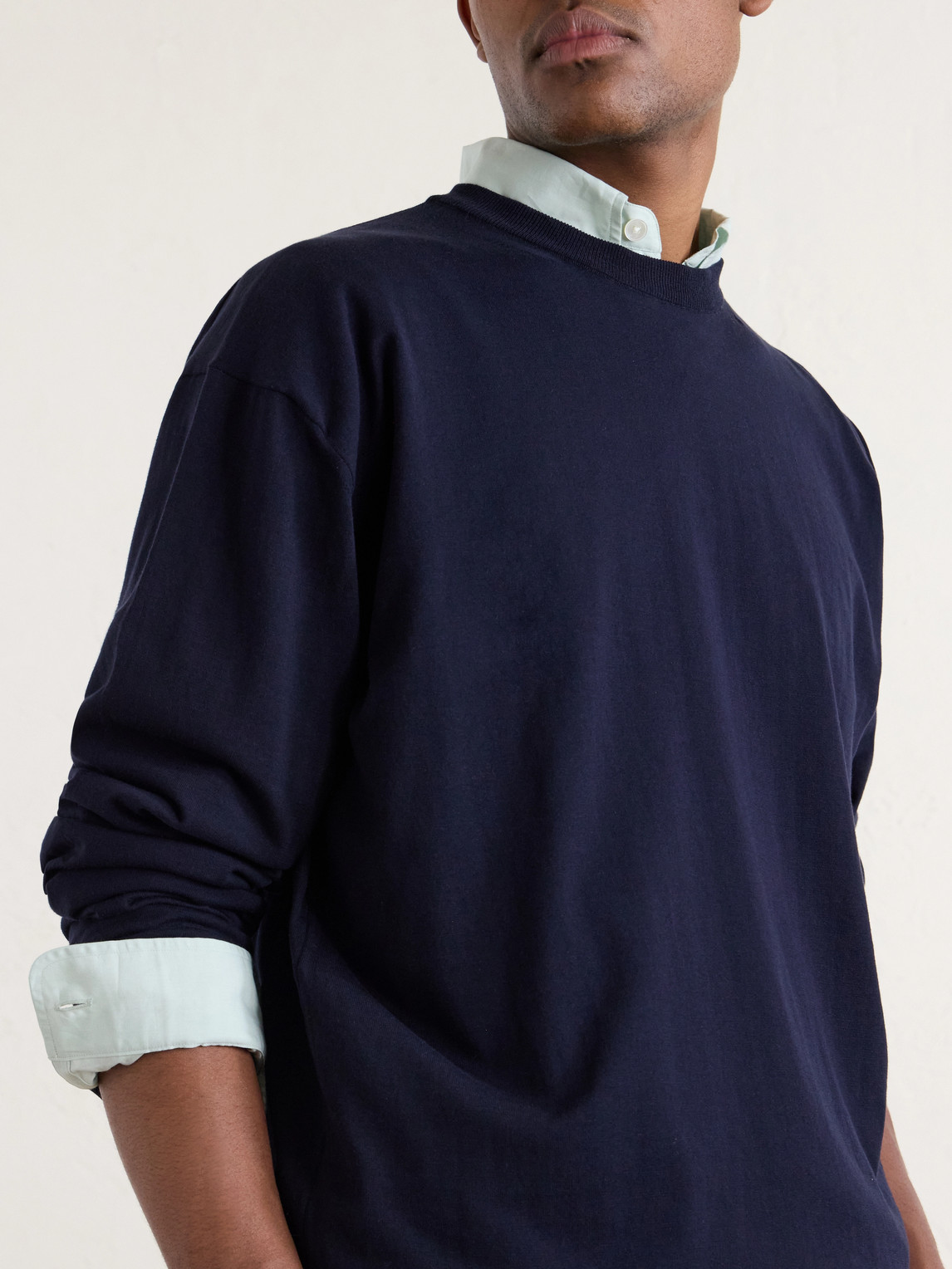 Auralee Luster Knitted T-shirt In Blue