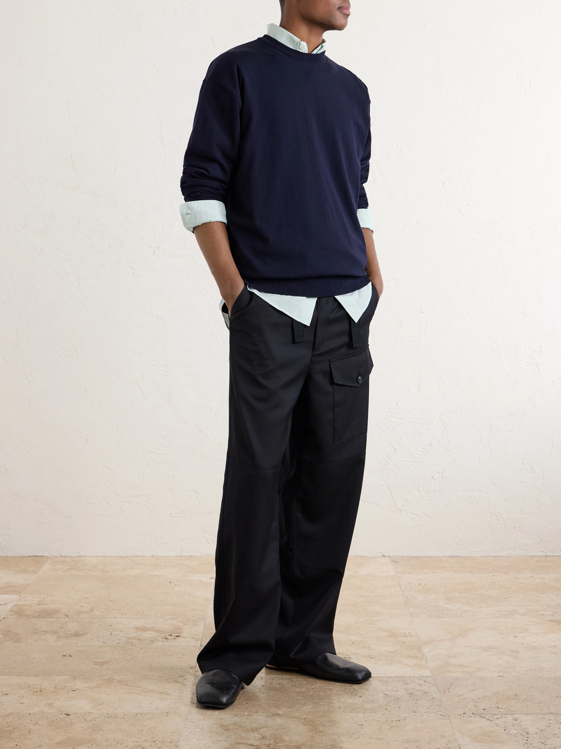 Auralee Luster Knitted T-shirt In Blue