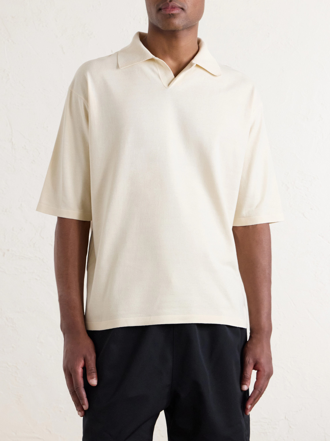  Auralee - Knitted Silk Polo Shirt - Men - Neutrals - 3 