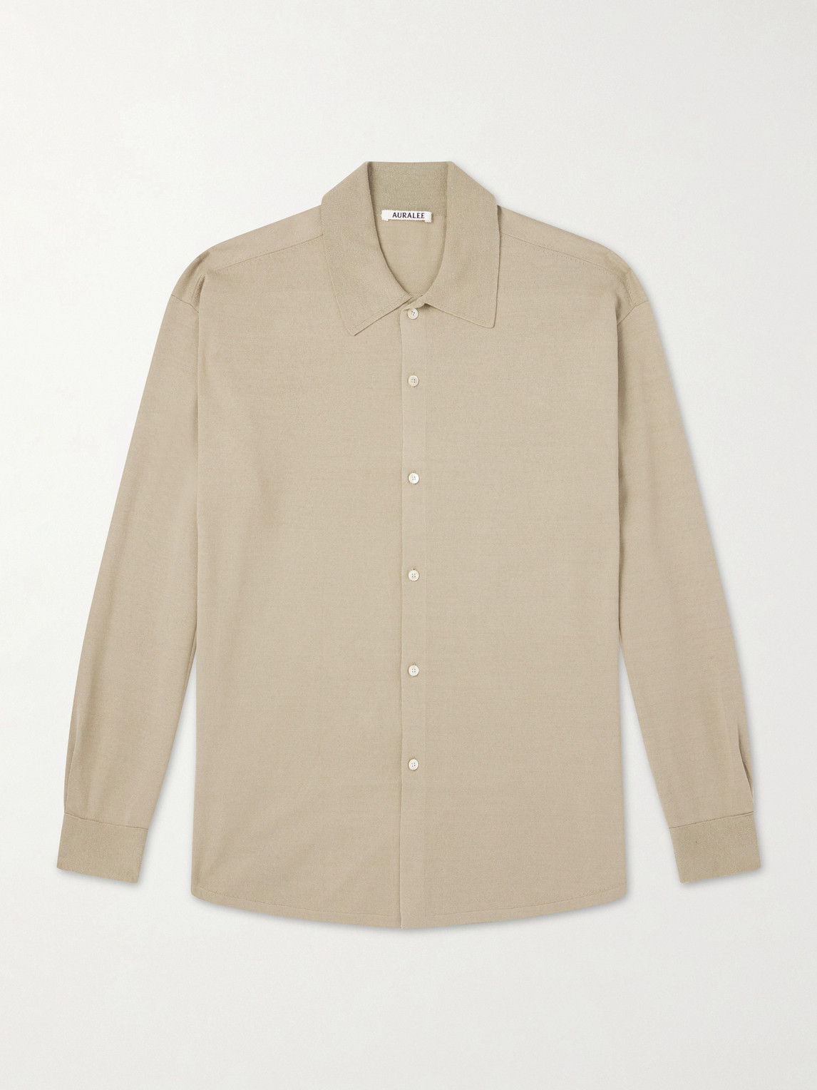 Auralee Knitted Silk Shirt In Brown