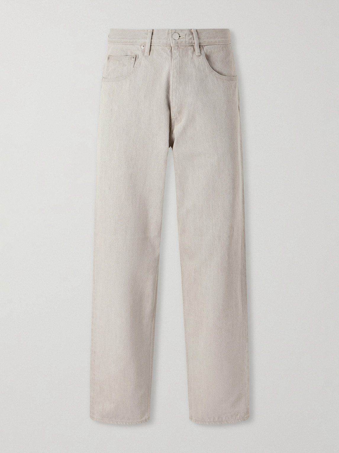 Auralee Wide-leg Twist Brown Cotton Jeans In Gray