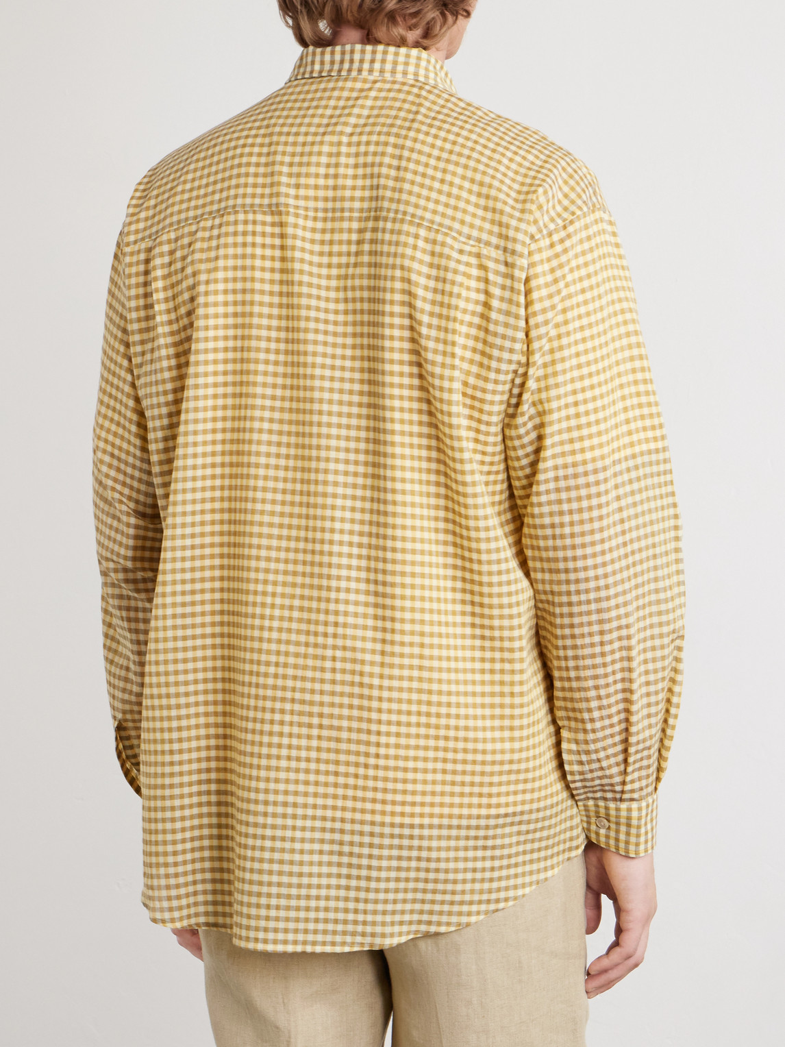  Auralee - Checked Cotton-poplin Shirt - Men - Yellow - 3 