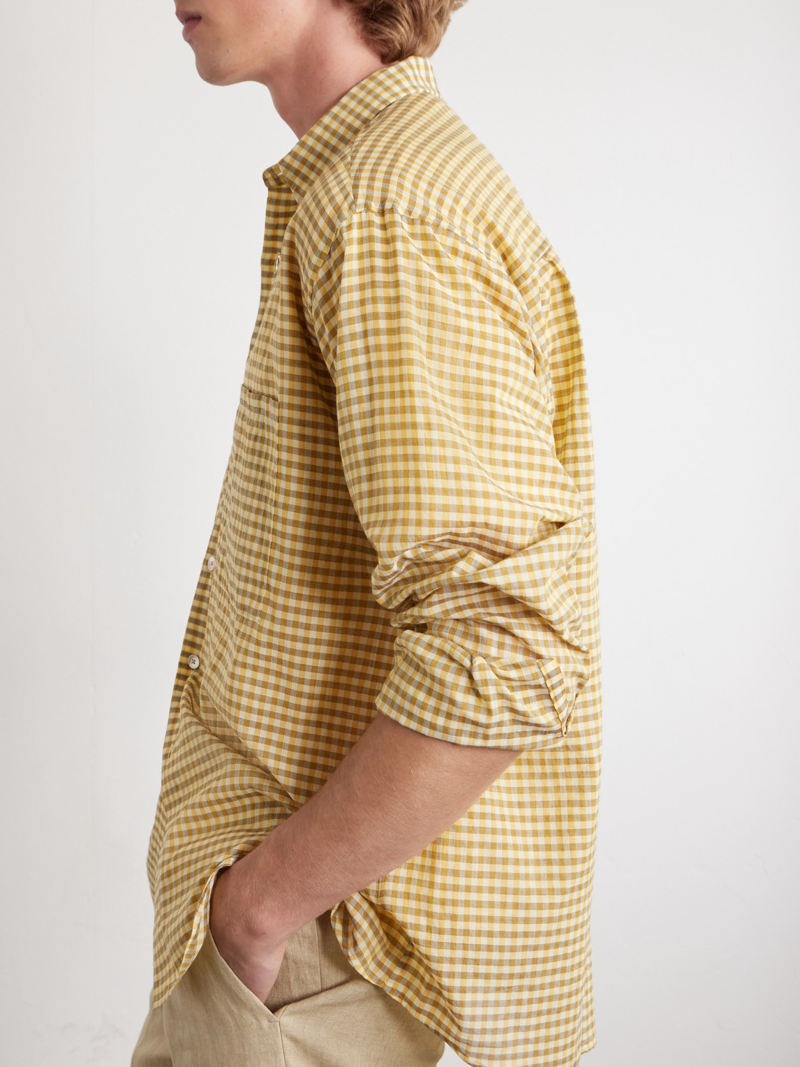 Cotton-Poplin Shirt Checked