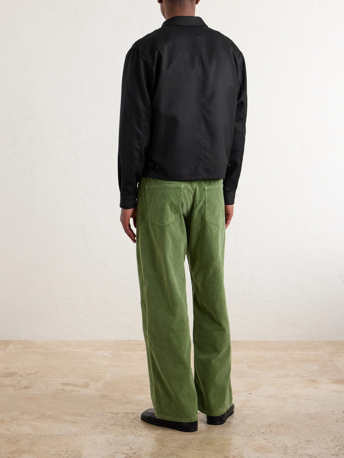 Auralee Herringbone Wool Blouson In Black