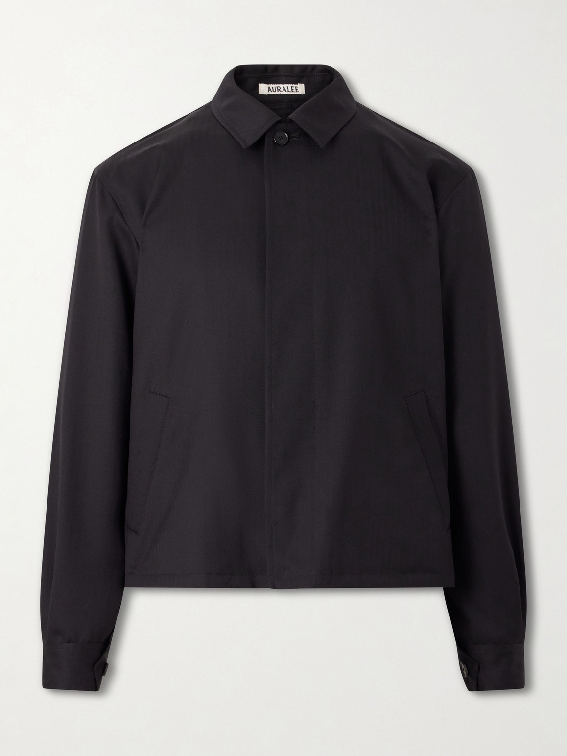 Auralee Herringbone Wool Blouson In Black