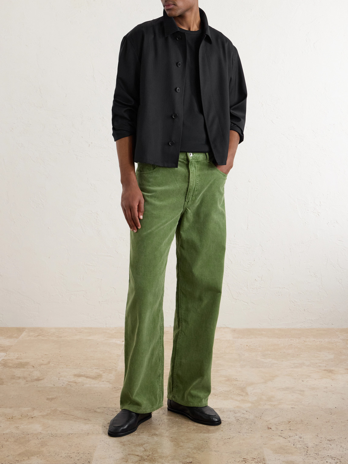 Auralee Herringbone Wool Blouson In Black