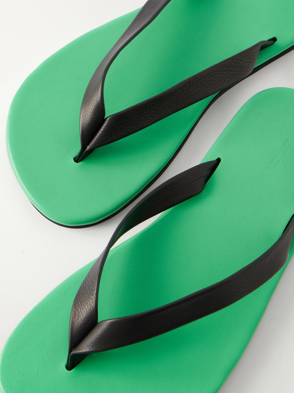 Auralee Leather Thong Sandals In Green