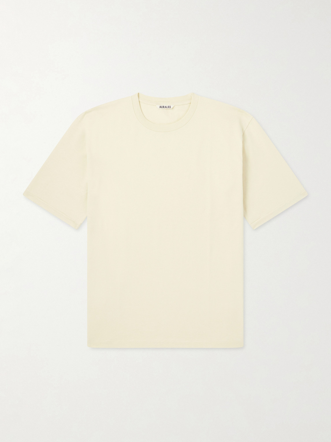 Auralee Luster Cotton-jersey T-shirt In Yellow