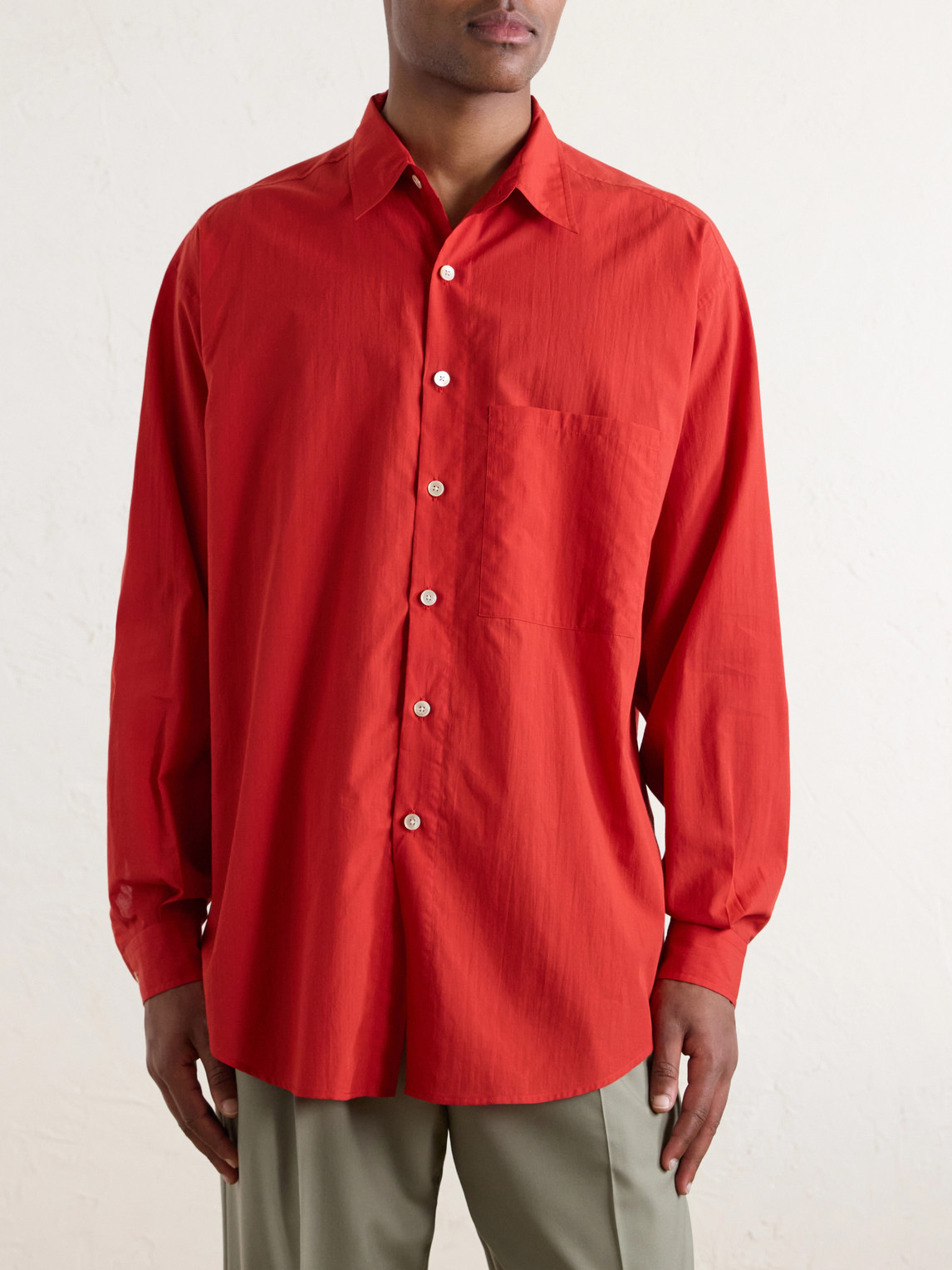  Auralee - Cotton-poplin Shirt - Men - Red - 3 