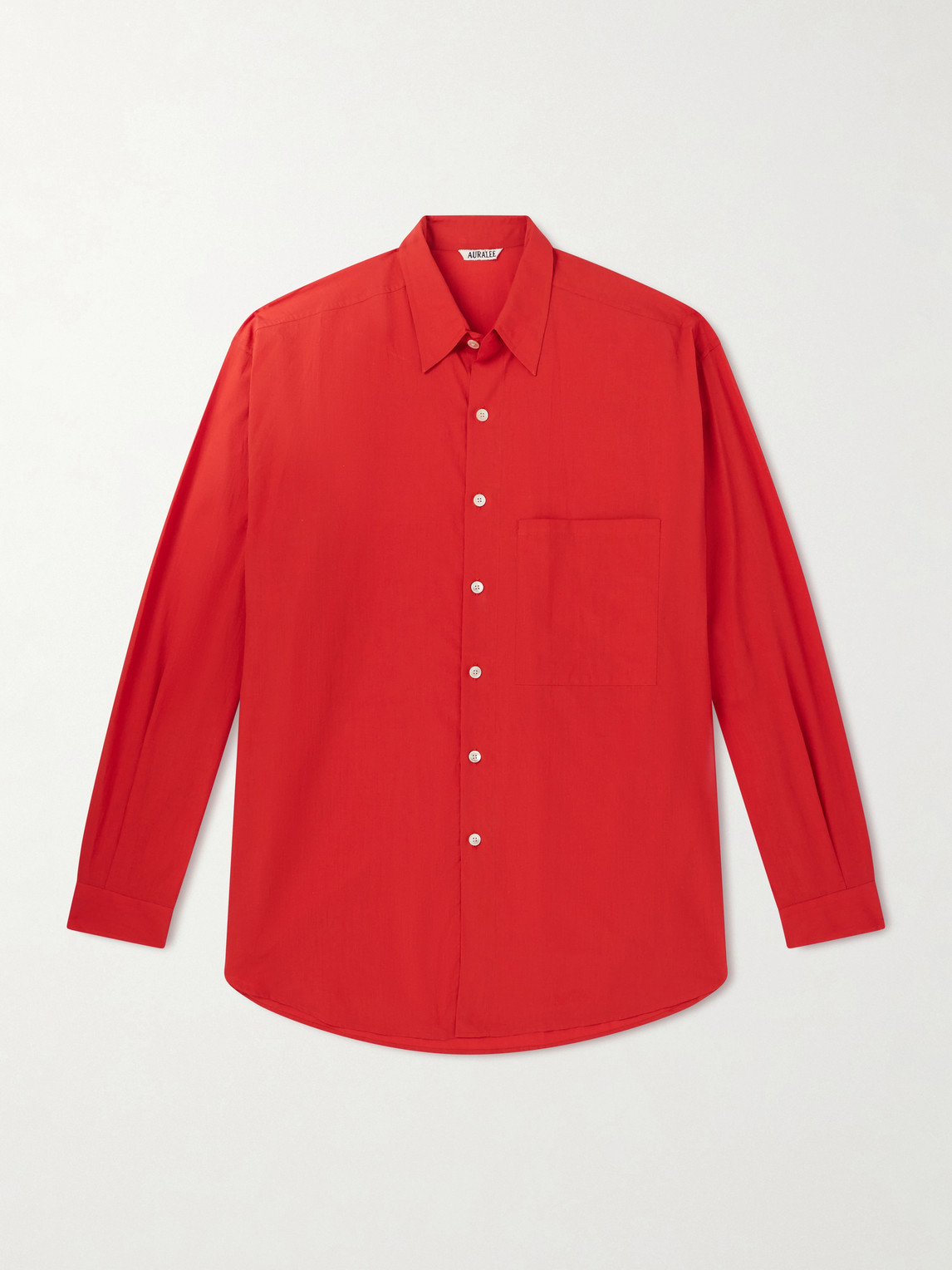 Auralee Cotton-poplin Shirt In Red