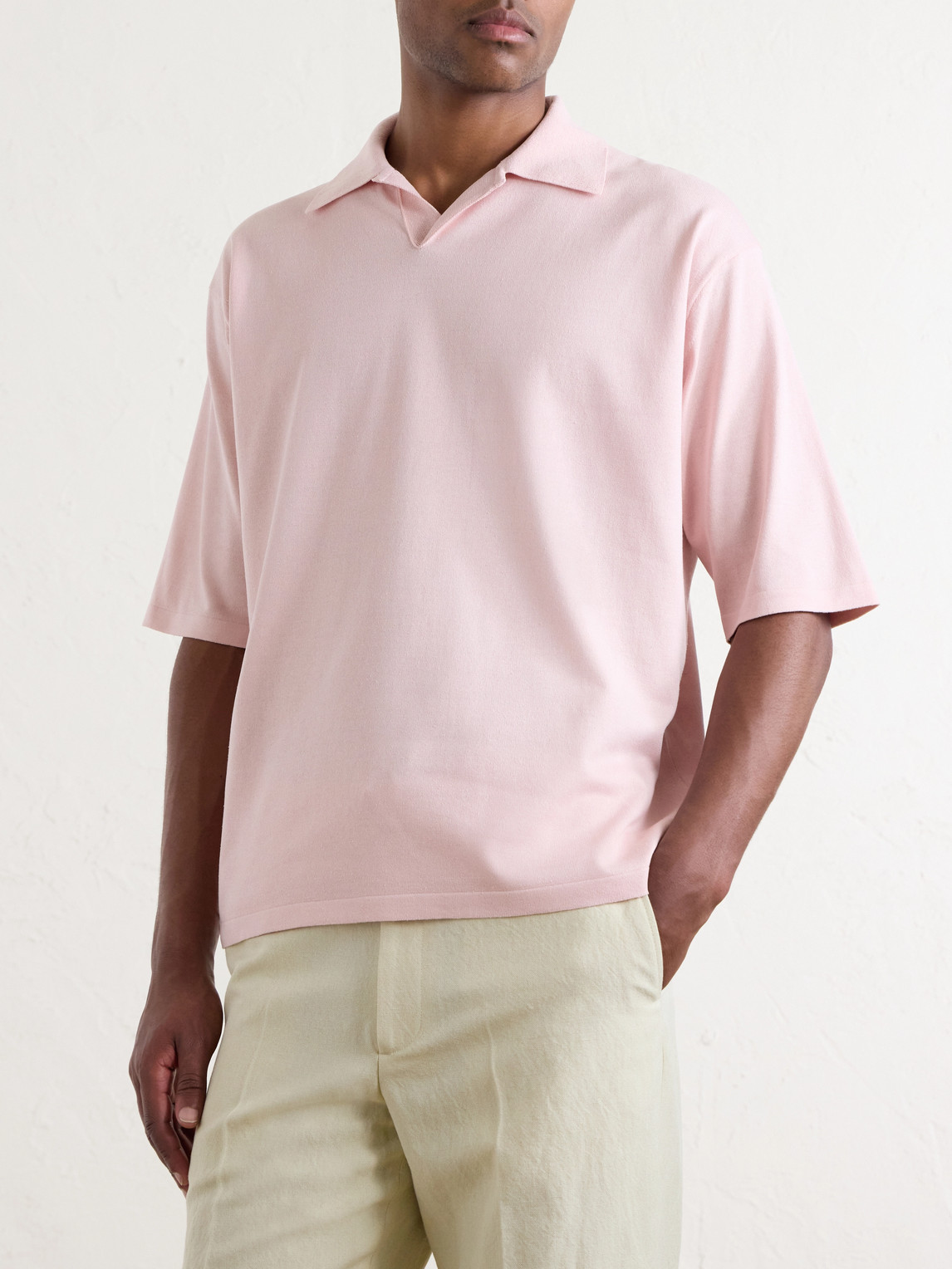 Knitted Silk Polo Shirt