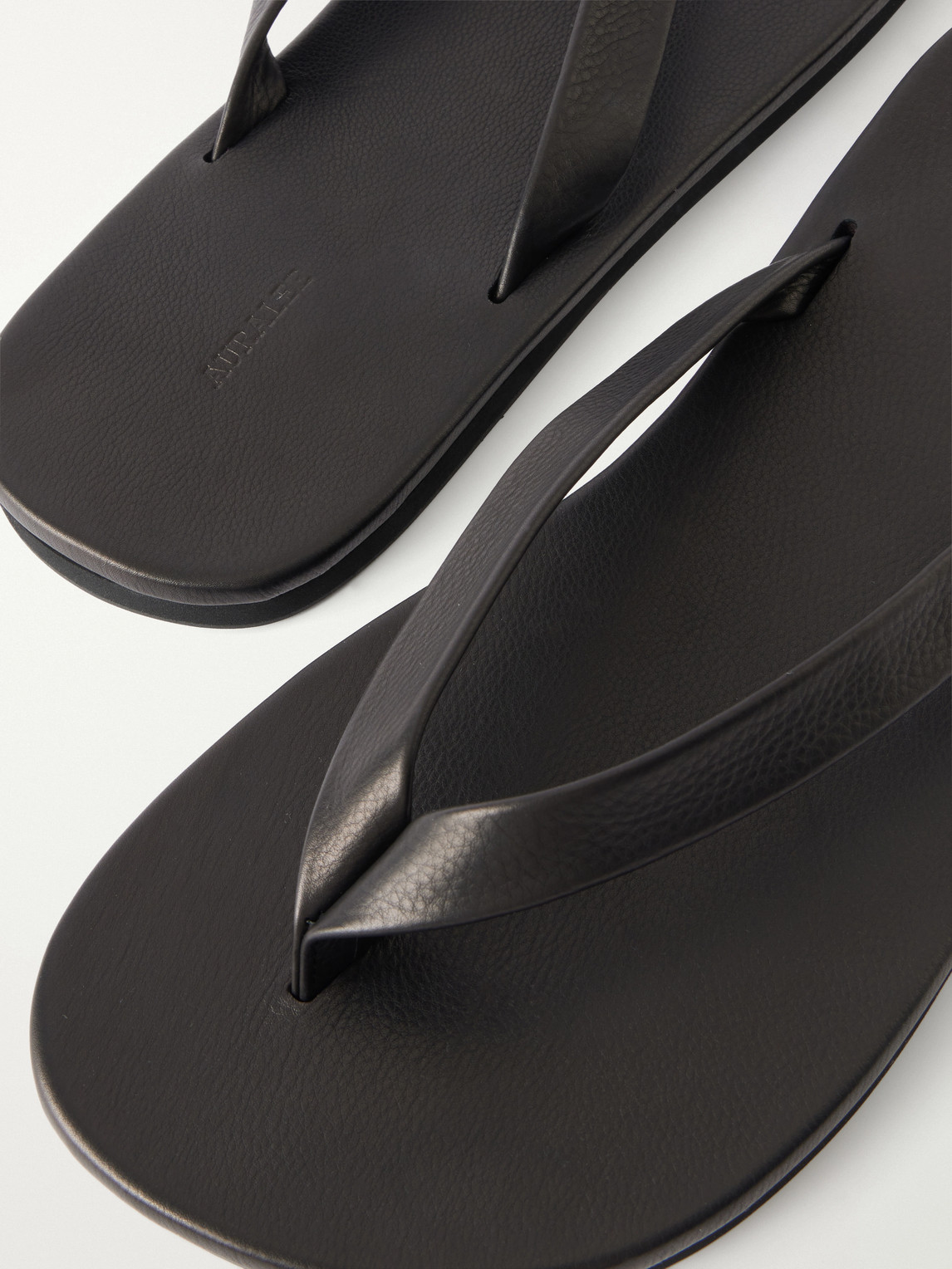 Auralee - Leather Flip-flops - Men - Black - Us 7 