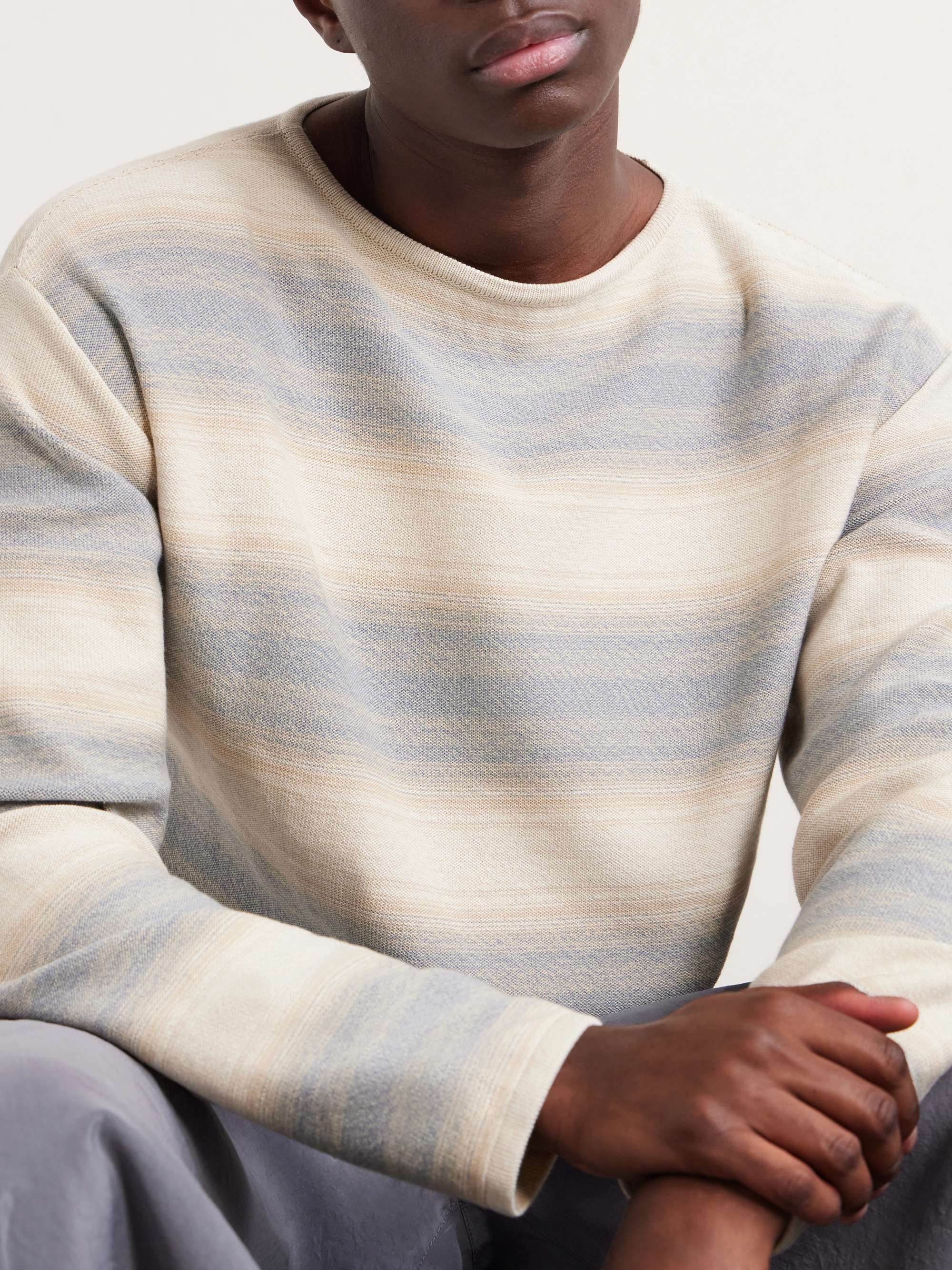 AURALEE Dégradé Striped Cotton and Silk-Blend Sweater for Men | MR
