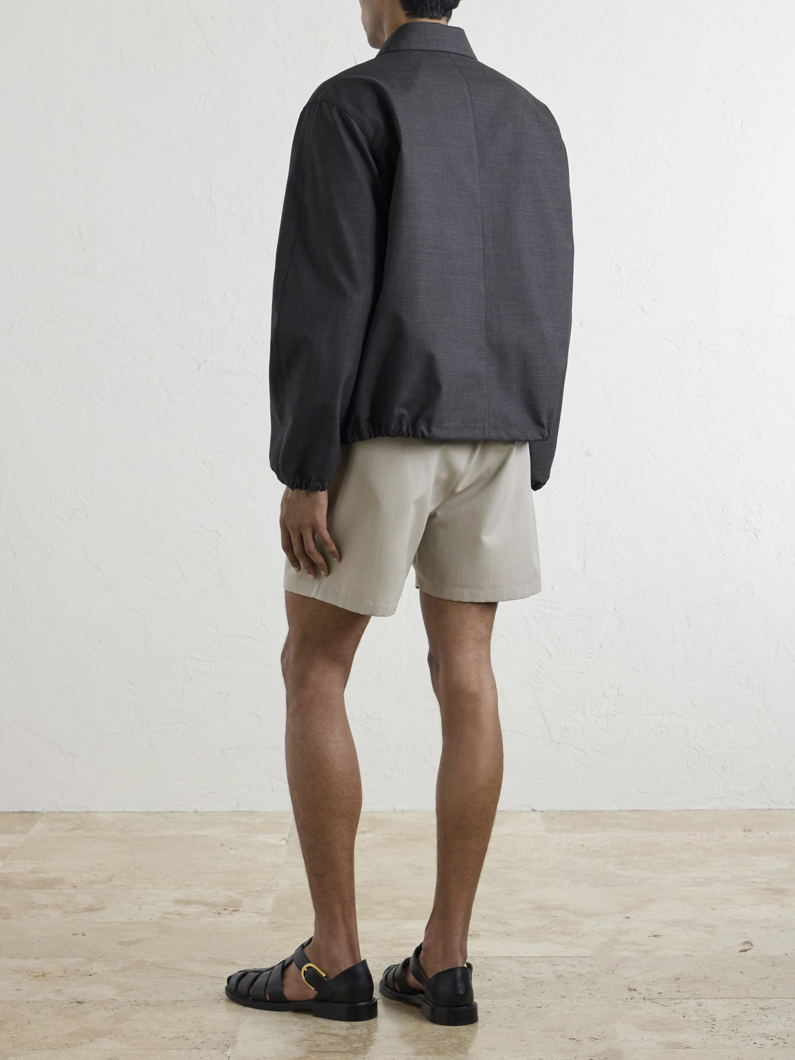 Auralee Wool Blouson Jacket In Gray