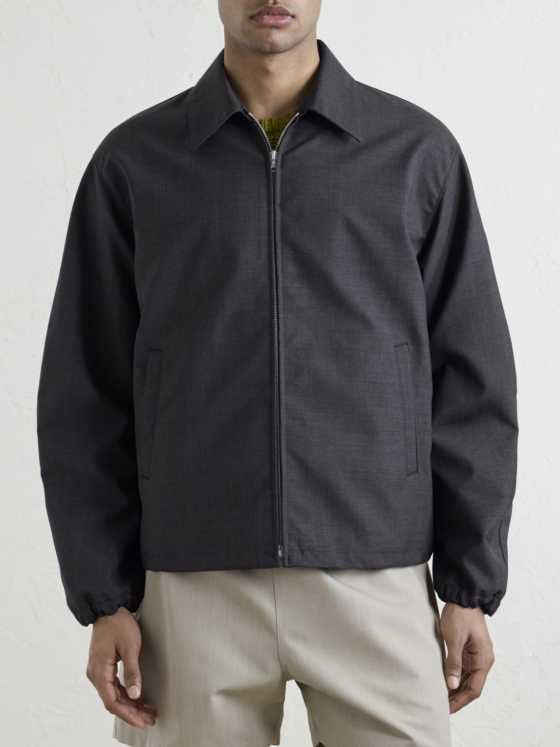 Auralee Wool Blouson Jacket In Gray