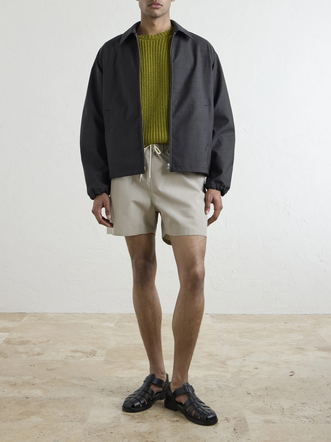 Auralee Wool Blouson Jacket In Gray