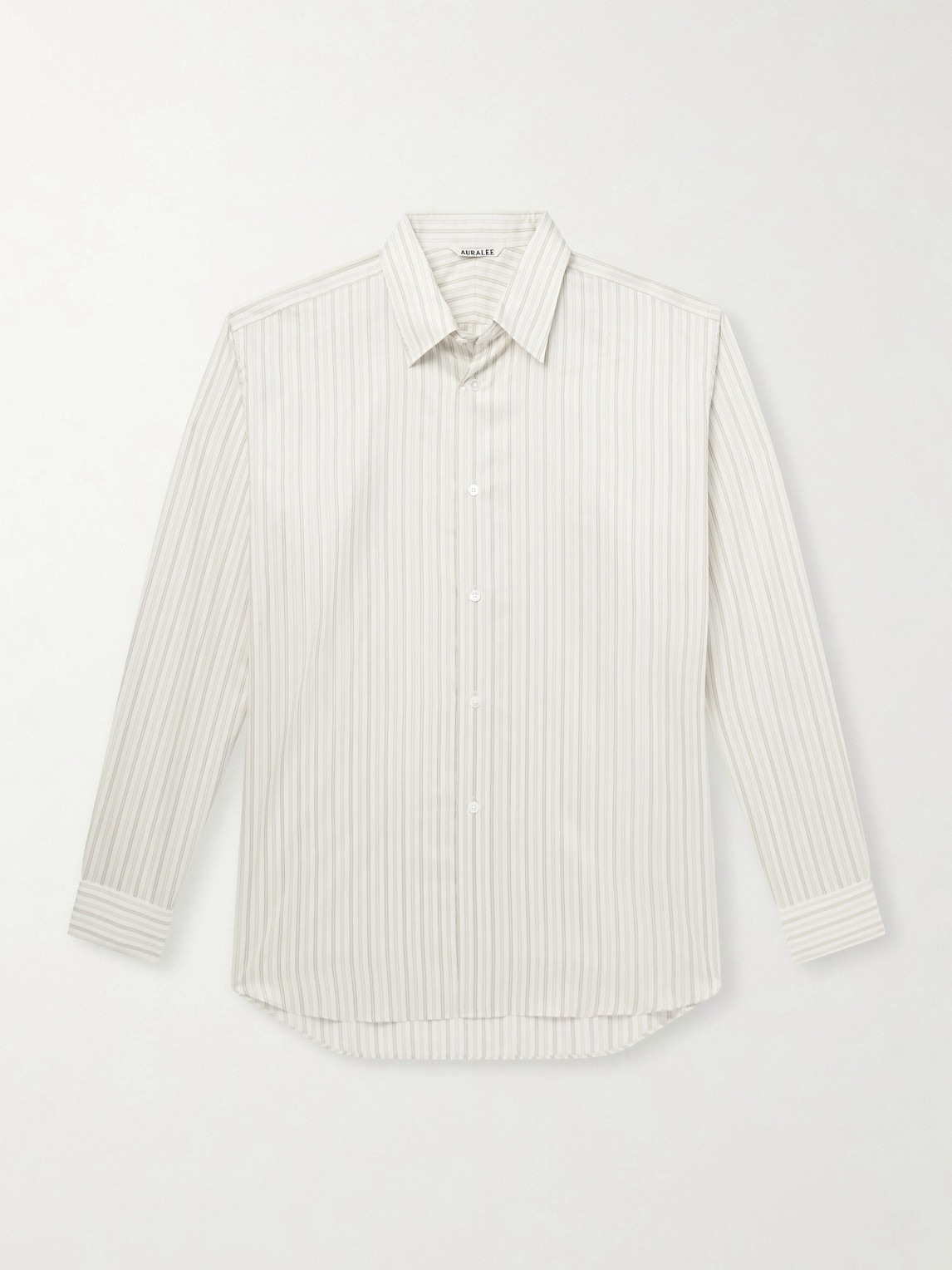 Auralee Striped Cotton And Silk-blend Shirt In White