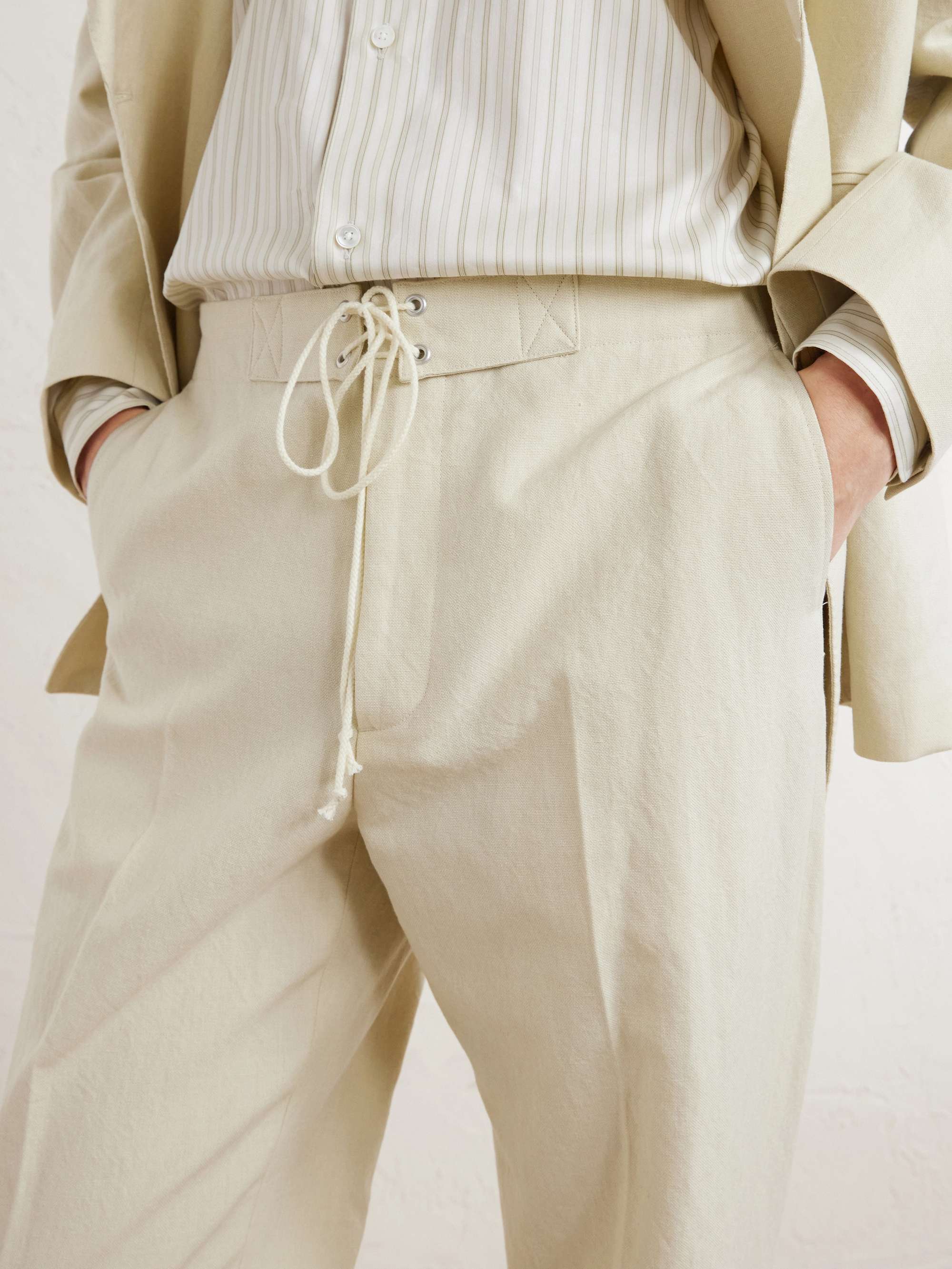 AURALEE Straight-Leg Wool, Cotton and Linen-Blend Oxford