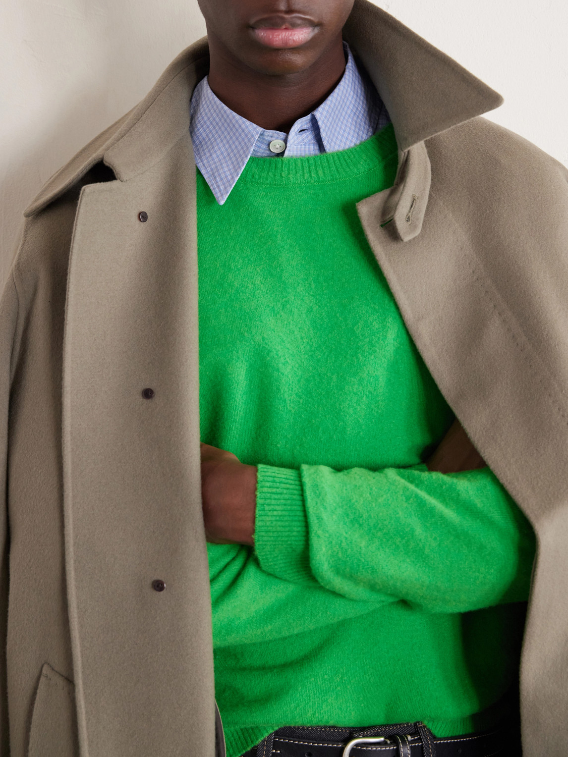 Brushed Cashmere And Cotton-Blend Sweater