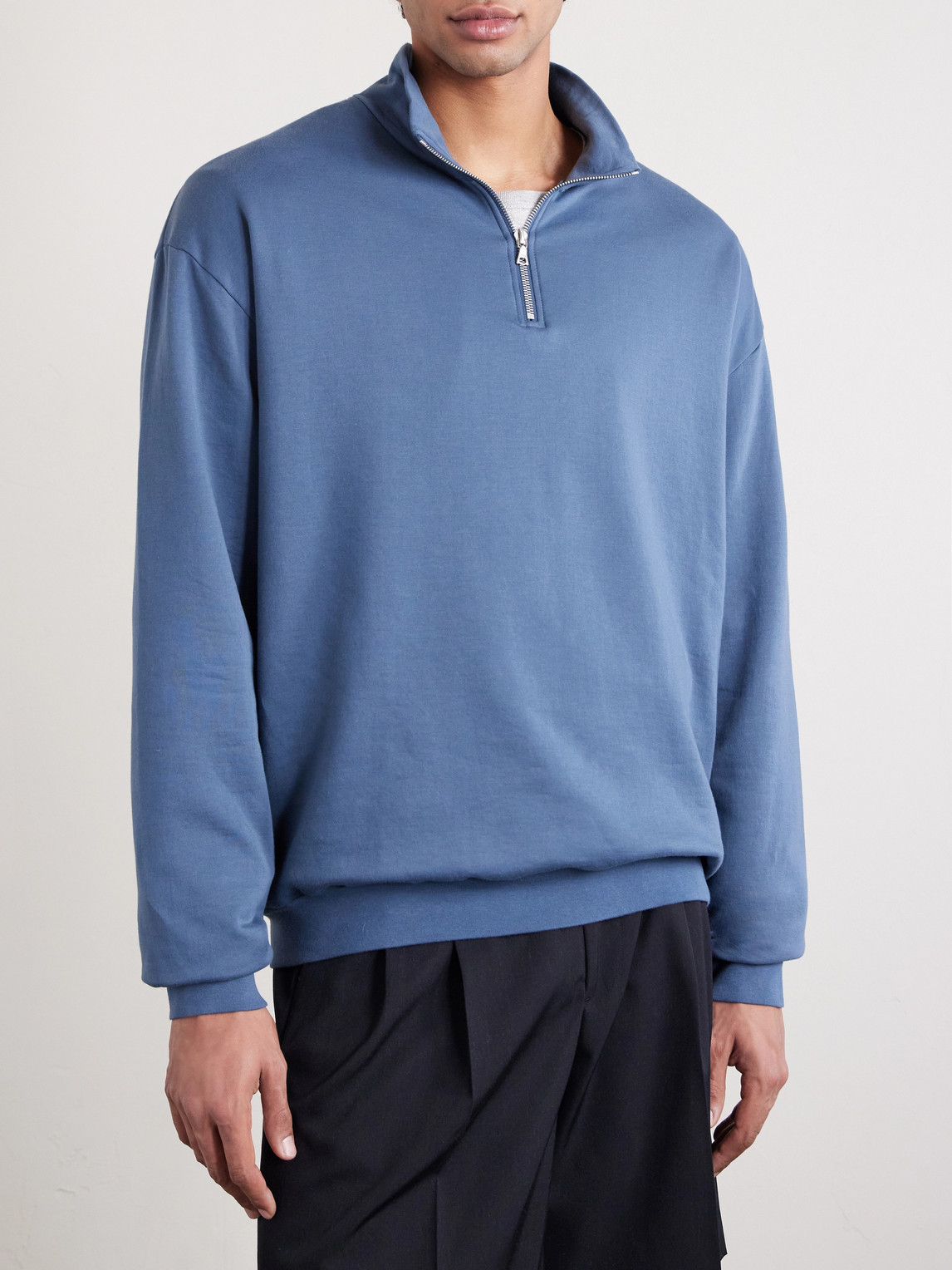  Auralee - Cotton Half-zip Sweatshirt - Men - Blue - 3 